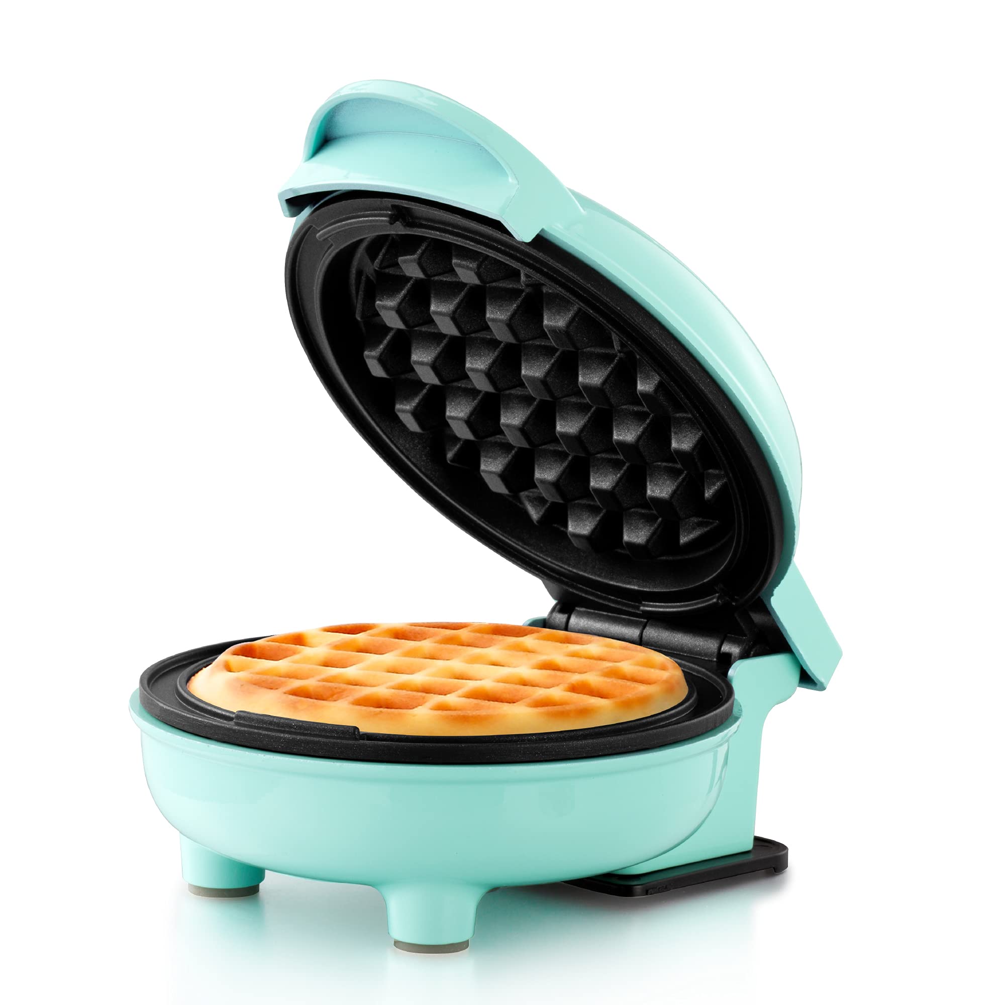 Holstein Housewares Personal/Mini Waffle Maker, Non-Stick Coating, Mint - 4-inch Waffles in Minutes, Ideal for Breakfast, Brunch