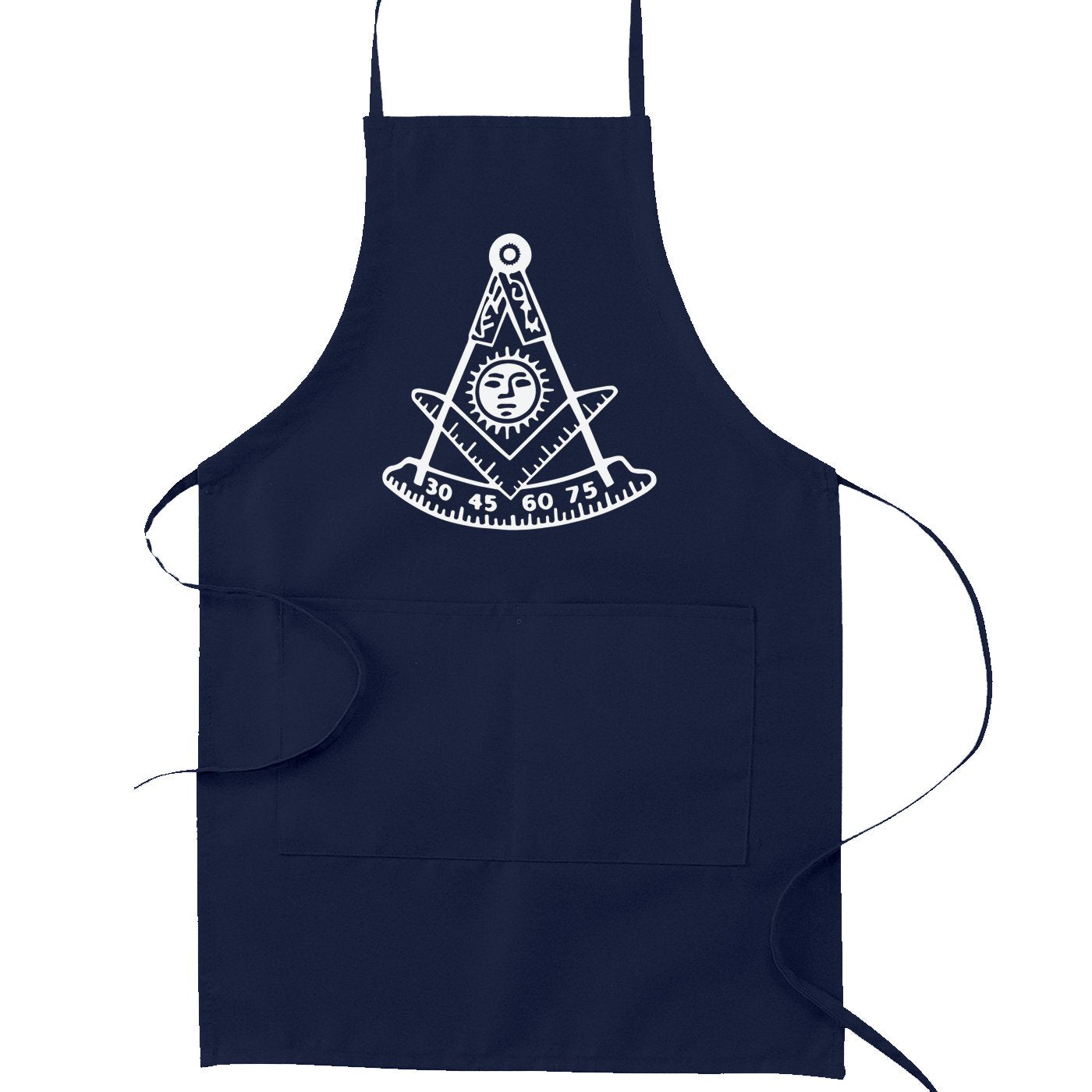 Past Master With Square & Protractor Masonic Cooking Kitchen Apron - [Navy]