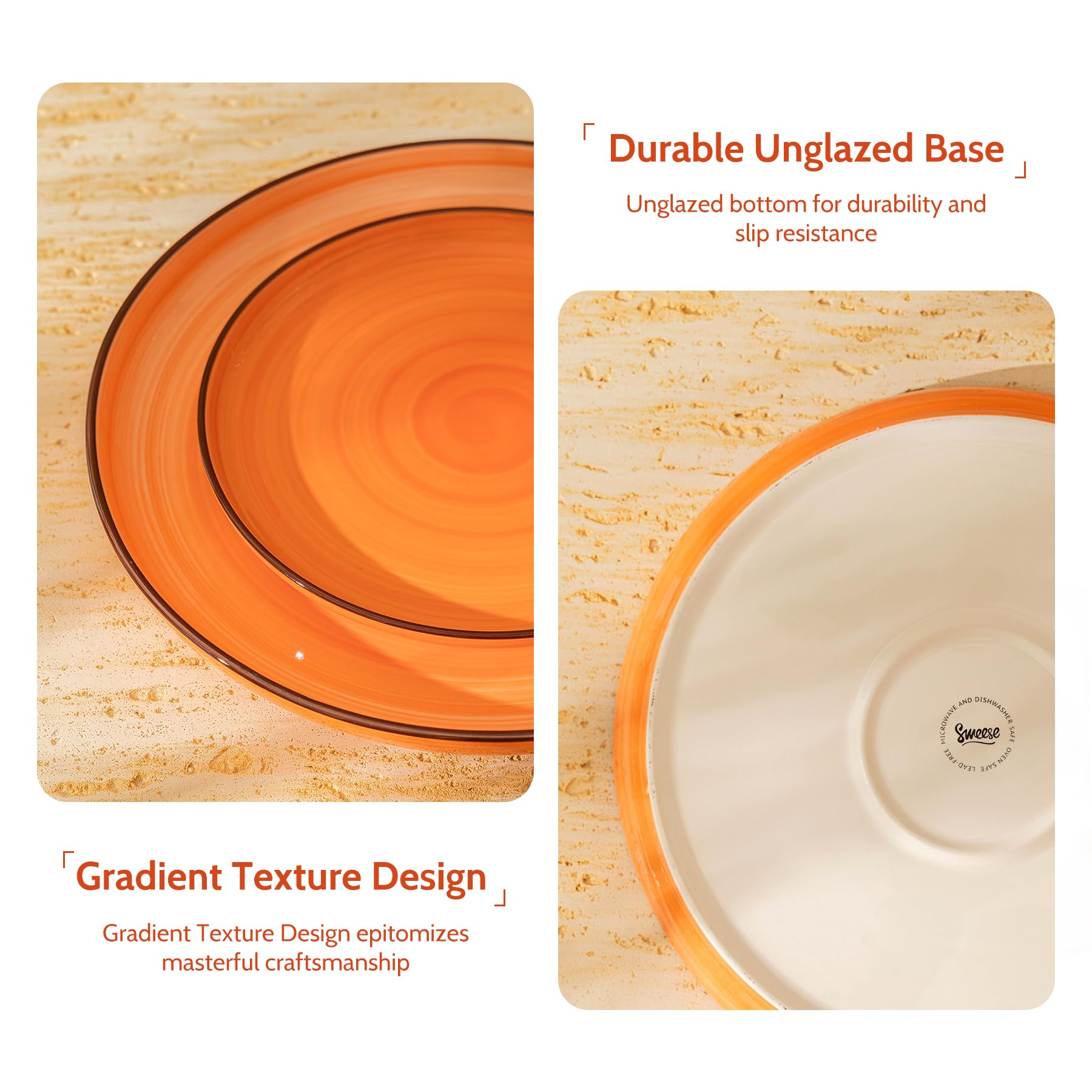 Sweese Dessert Plates, 7.4 Inch Porcelain Round Salad Plates, Appetizer Plates For Kitchen, Small Plates Set Of 6, Dishwasher, O