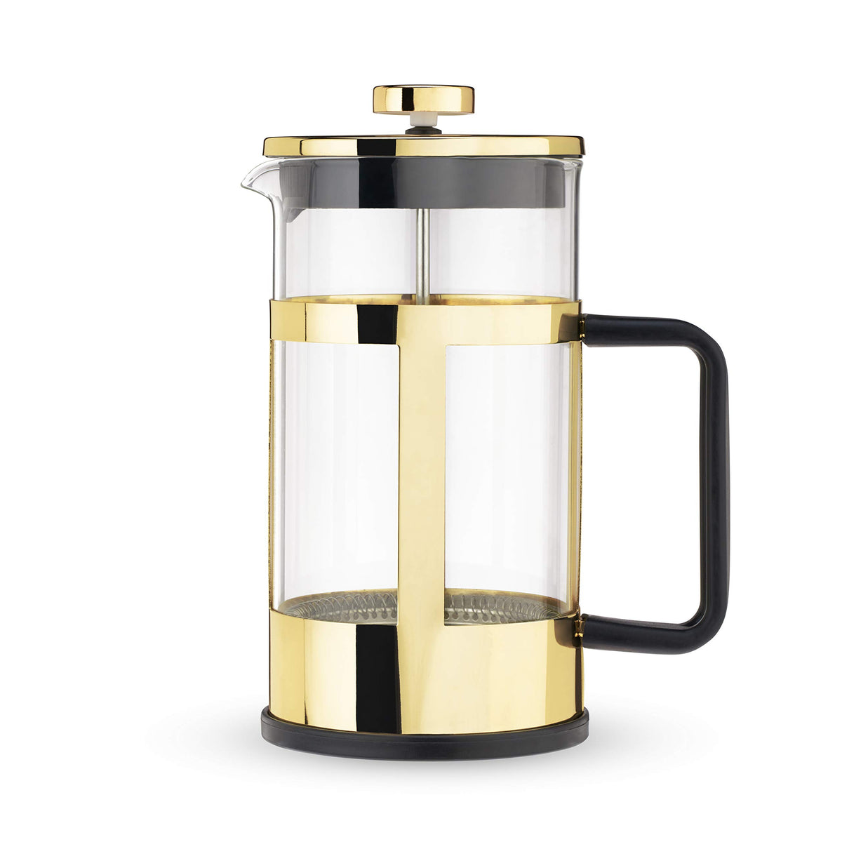 Pinky Up Piper Tea Press Pot, Coffee Maker, French Press For Loose Leaf Tea And Coffee, Hot Or Iced Beverage Brewer, 34 Oz, Gold