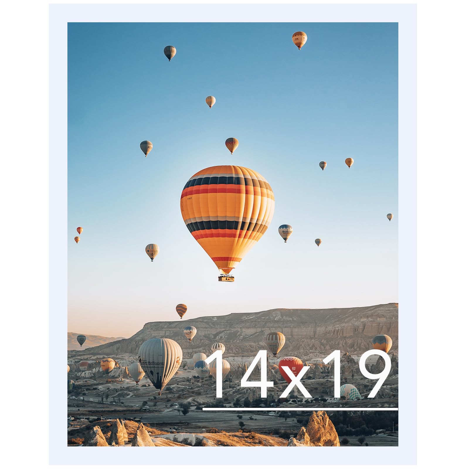 JCJMY 14x19 Picture Frame White for Wall Hanging, Wall Mounting Horizontally or Vertically, 14 x 19 Wall Gallery Poster Photo Fr