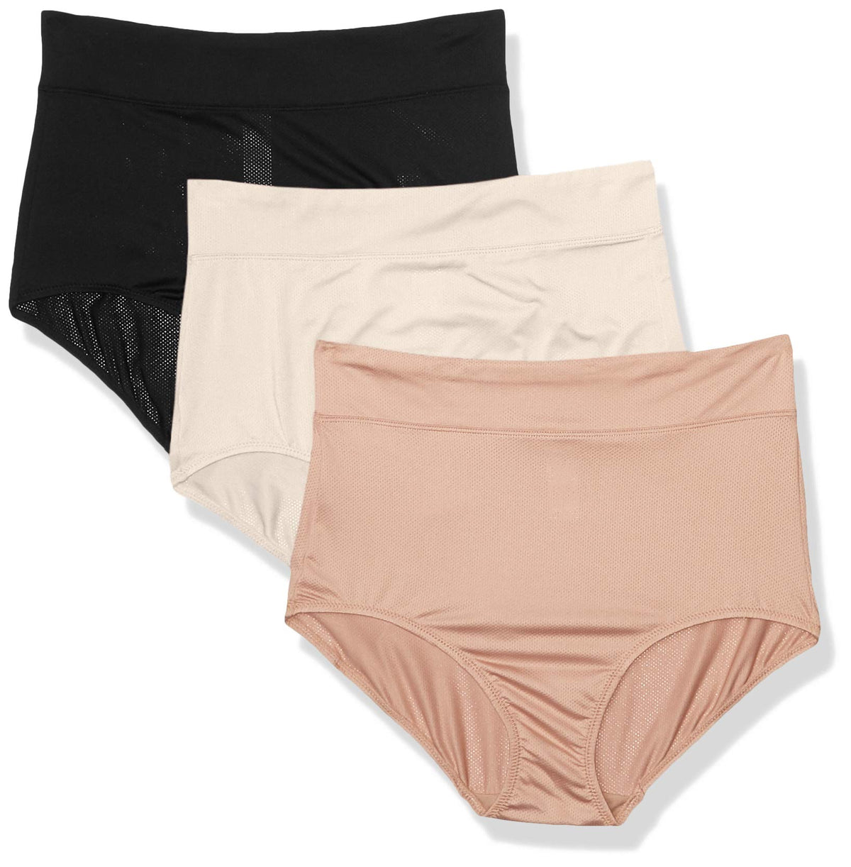 Warners Womens Blissful Benefits Breathable Moisture-Wicking Microfiber Brief Rs4963W Underwear, Toasted Almondbutterscotchblack