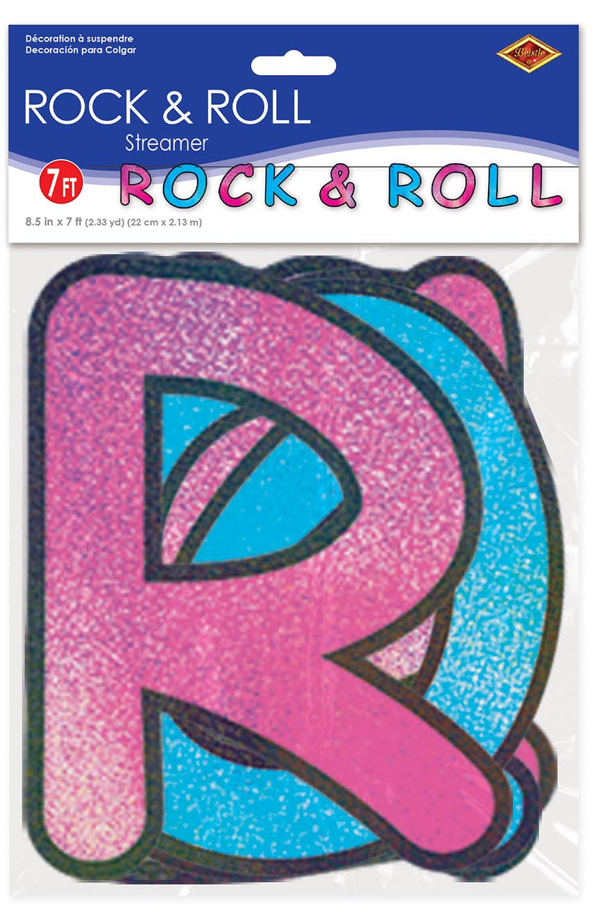 Glittered Rock & Roll Streamer Party Accessory (1 Count) (1/Pkg)