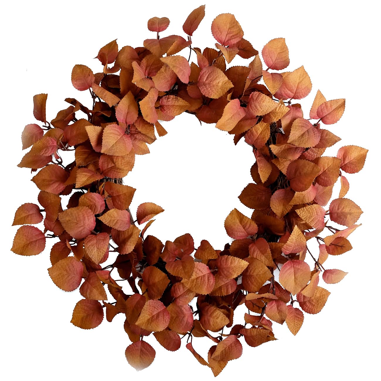 TEMPUS 20 Inch Artificial Fall Leaves Wreath - Handcrafted Autumn Grapevine Wreath for Front Door, Indoor/Outdoor Thanksgiving H