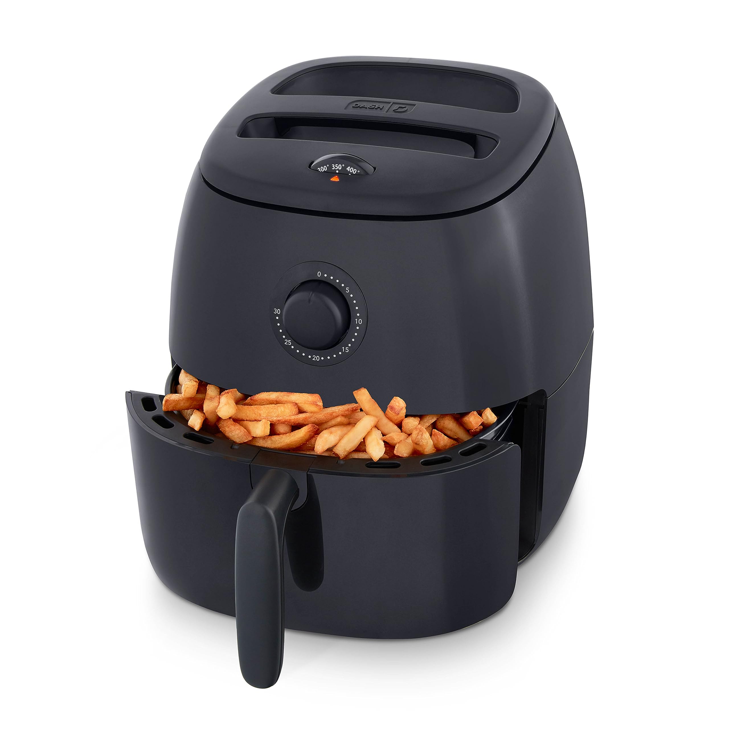 DASH Tasti-Crisp Electric Air Fryer Oven, 6 Qt. Family Size, Black - Compact Air Fryer with Large Basket for Healthier Food in M