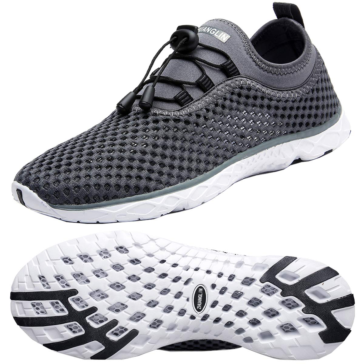 Zhuanglin Womens Quick Drying Aqua Water Shoes,Darkgrey,7 B(M) Us