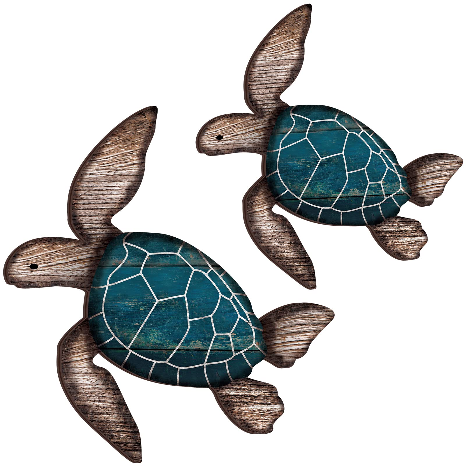 2 Sizes Wooden Sea Turtle Wall Decor Wall Art Farmhouse Ocean Turtle Hanging Decoration Beach Theme Decor Vintage Turtle Coastal