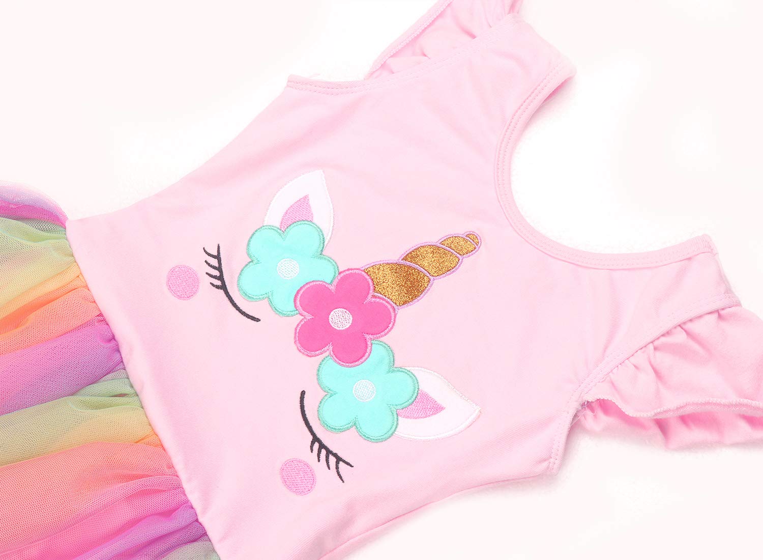 Eqsjiu Ballet Leotards For Girls 3T 4T Pink Unicorn Dance Outfit Withtulle Skirt Dresses