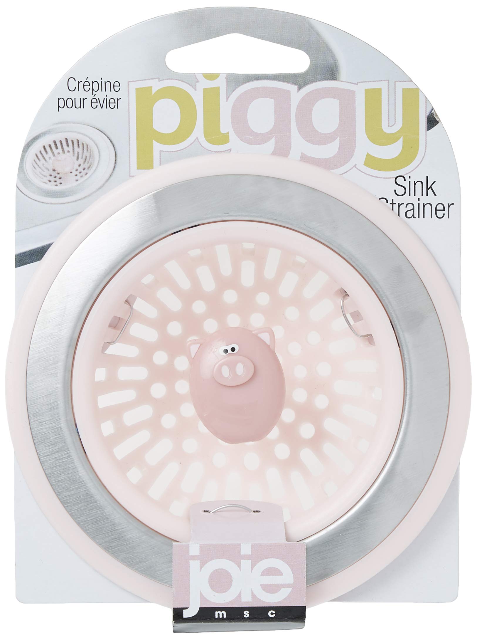 Joie Piggy Kitchen Sink Strainer Basket, Fits All Standard Sinks, Stainless Steel, Cute Garbage Disposal Drain Cover, 4.5-Inch,