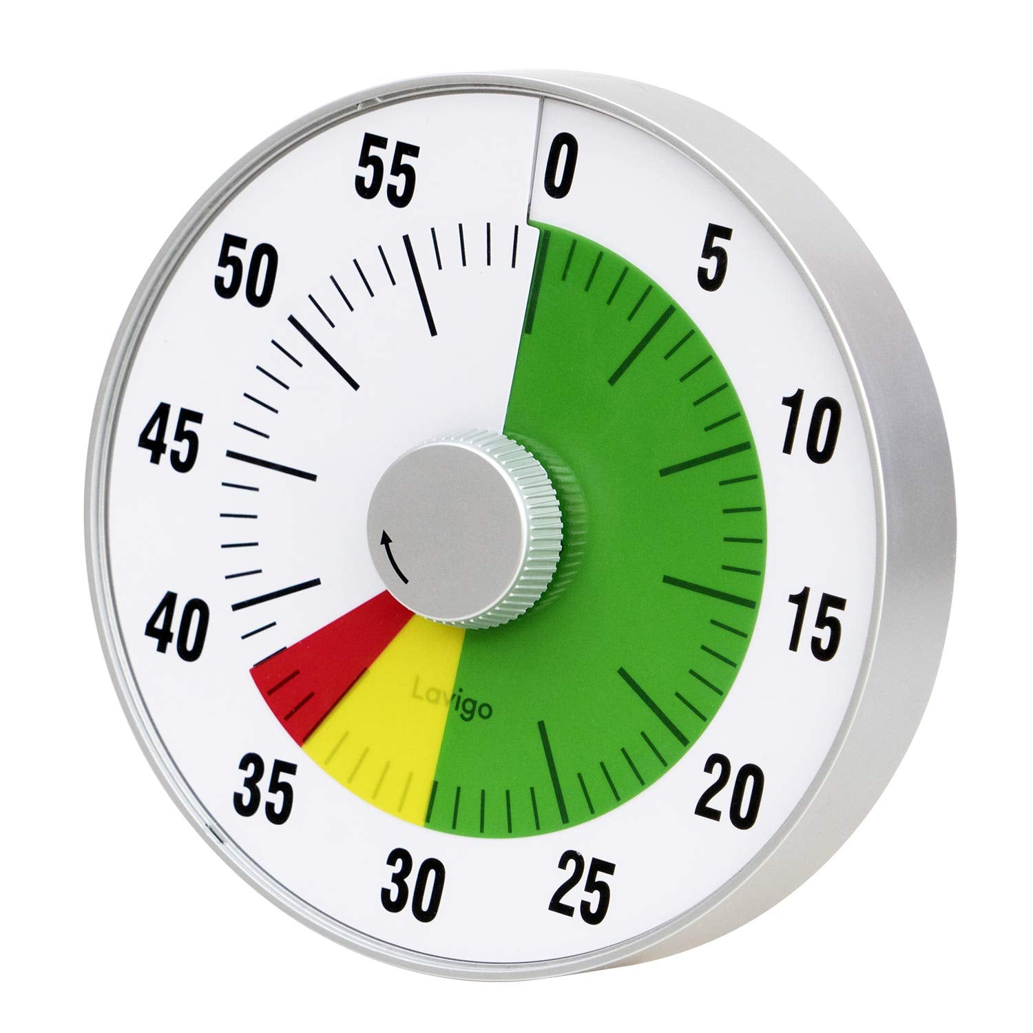 Lavigo Kitchen Timer, Countdown Visual Analog Timer, Quiet Counting, Low Loud And Mute Alarm For Teachers Classroom, Kids, Adult