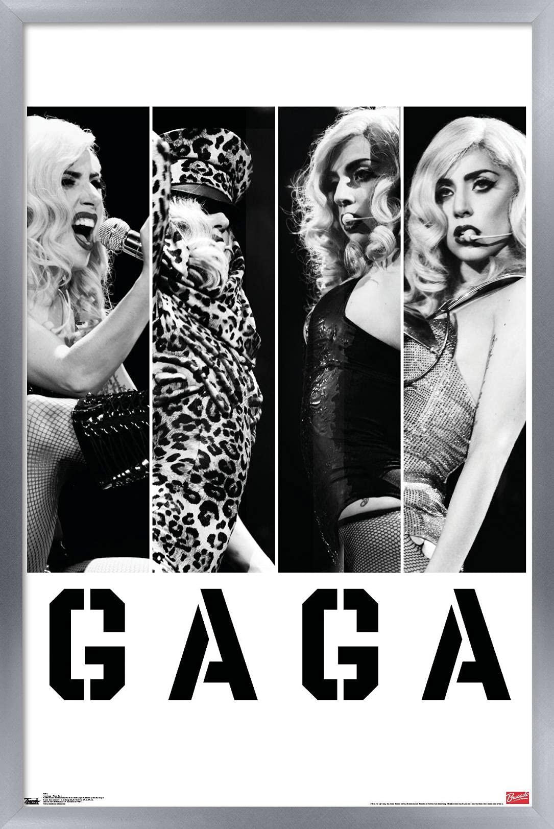 Trends International Lady Gaga - Photo Bars Wall Poster, 14.725'' X 22.375'', Silver Framed Version