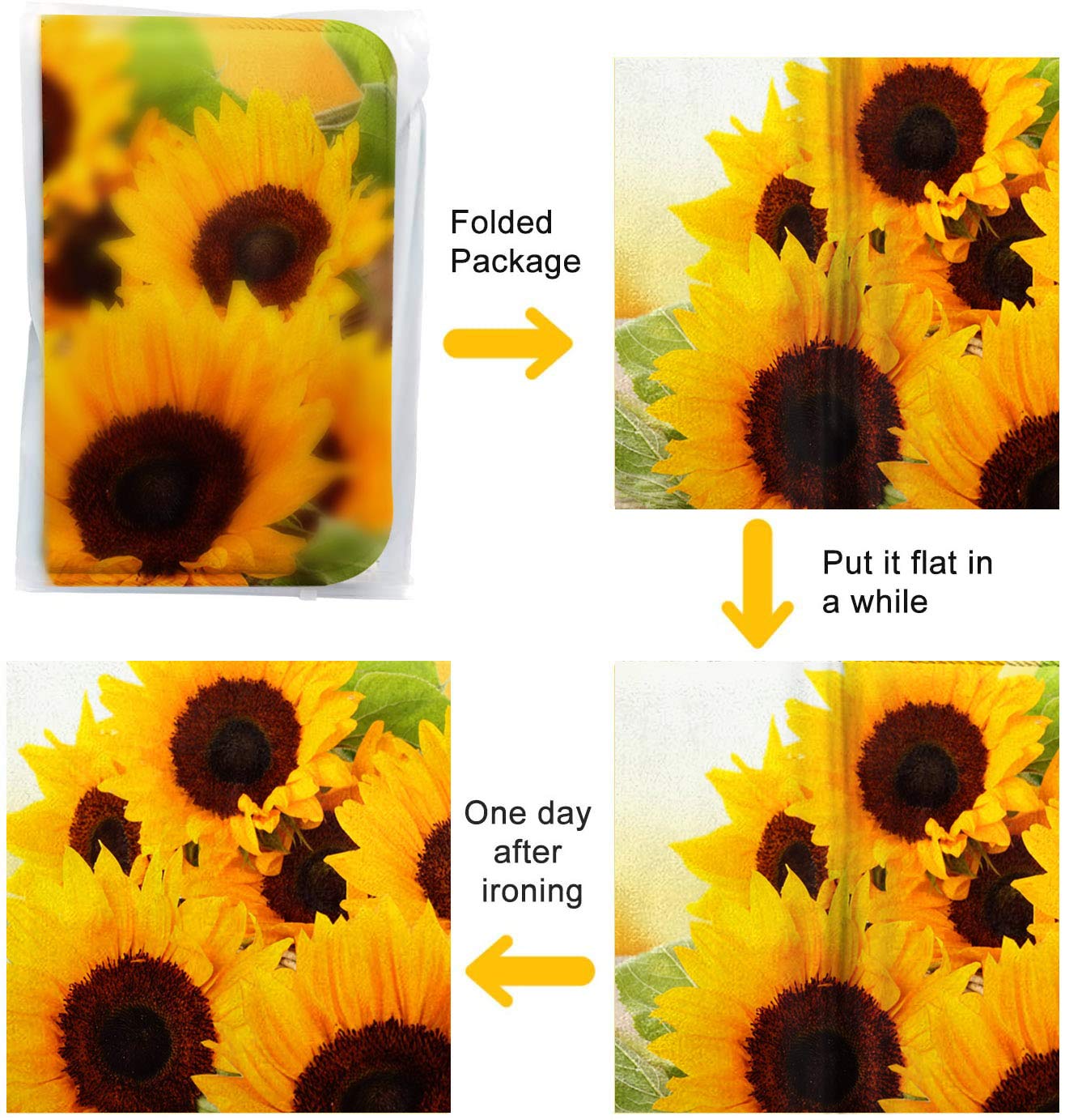 Britimes Bath Mat For Bathroom, Bathroom Mats Rugs No Silp, Yellow Sunflower Washable Cover Floor Rug Carpets Floor Mat Bathroom