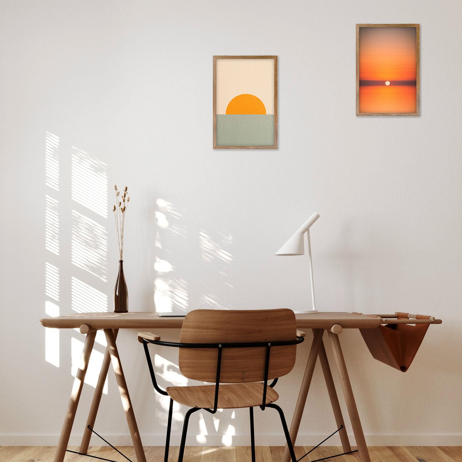 THCASITO Picture Frames 11x17 Rustic Brown Photo Frames without Mat for Wall and Tabletop Decor, Set of 2