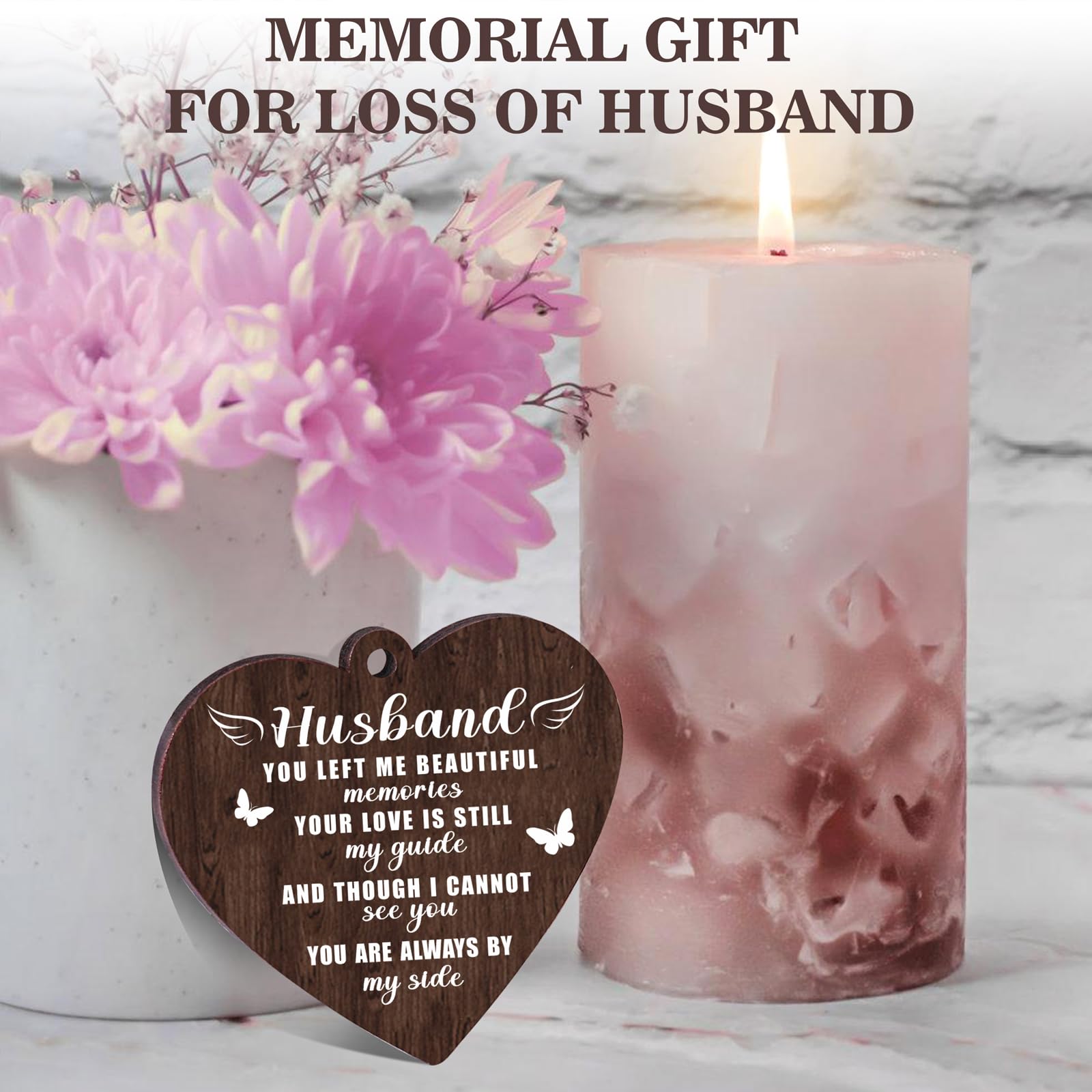 Boiveco Memorial Gifts for Loss of Husband, Sympathy Gift for Loss of Husband Memorial Picture Frame, In Memory of Husband Grief