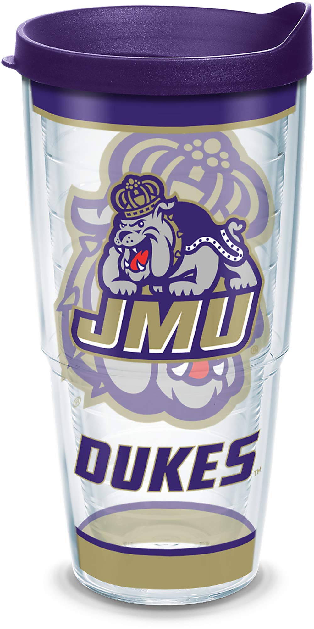 Tervis Made in USA Double Walled James Madison University JMU Dukes Insulated Tumbler Cup Keeps Drinks Cold & Hot, 24oz, Traditi
