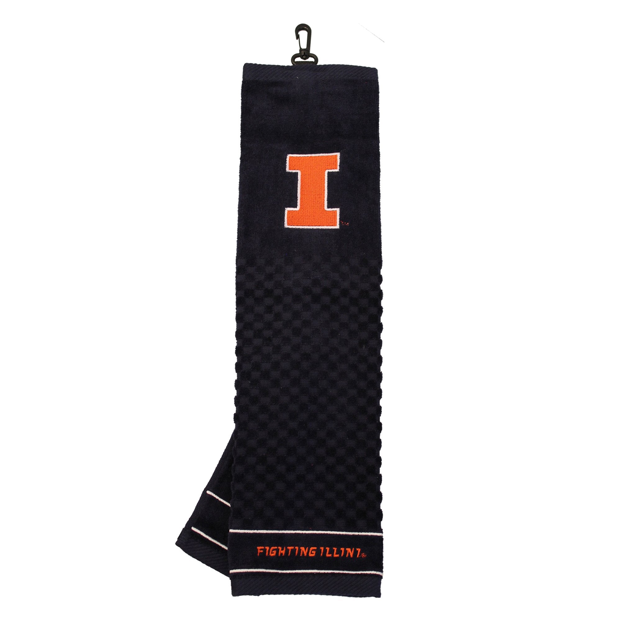 Team Golf Illinois Fighting Illini Golf Towel, 100% Cotton, Checkered Scrubber Design, Embroidered Logo