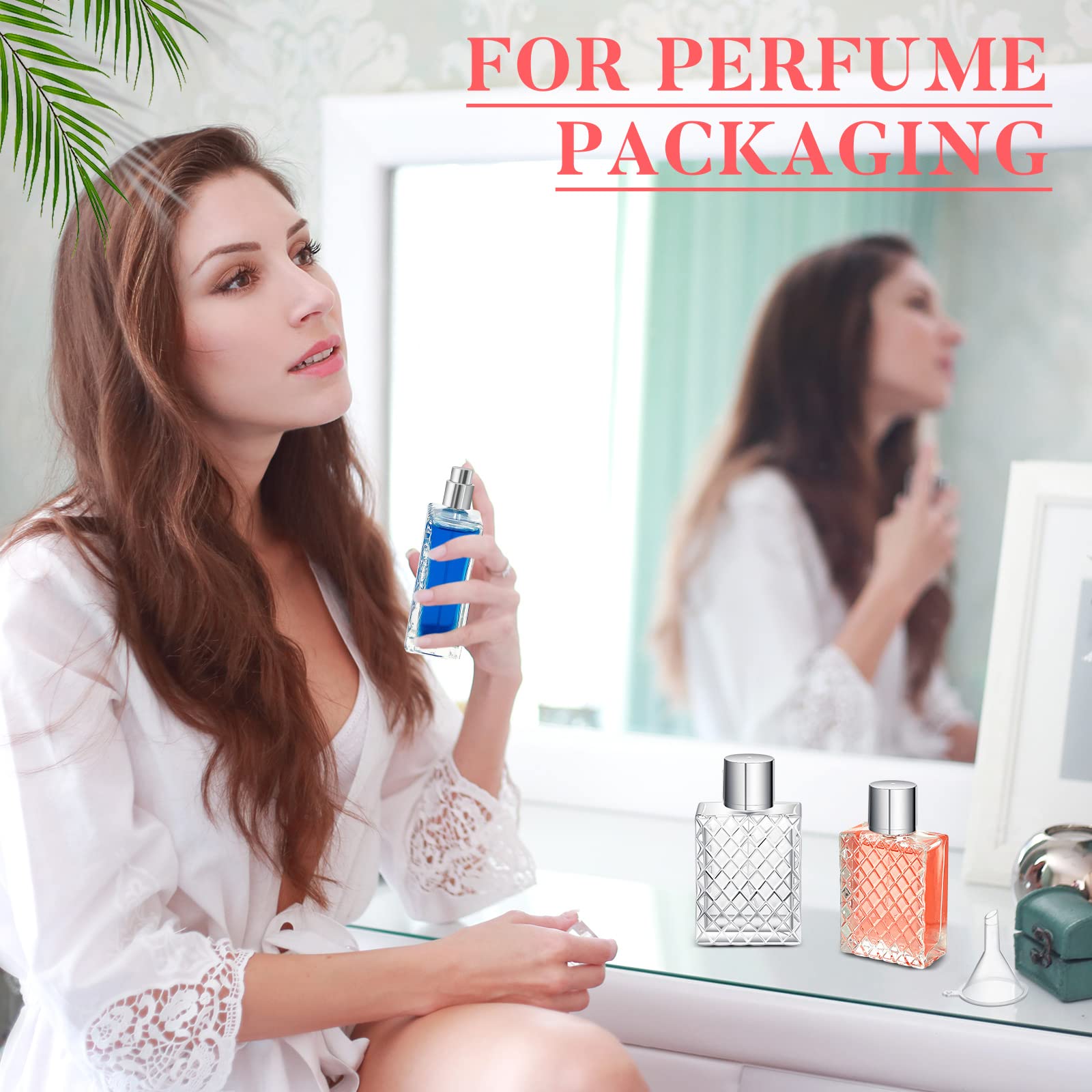 Zhehao 10 Pcs 100Ml 3.4 Oz Glass Perfume Bottles Refillable Fine Mist Atomizer Spray Bottle With 10 Funnel Filler Empty Portable