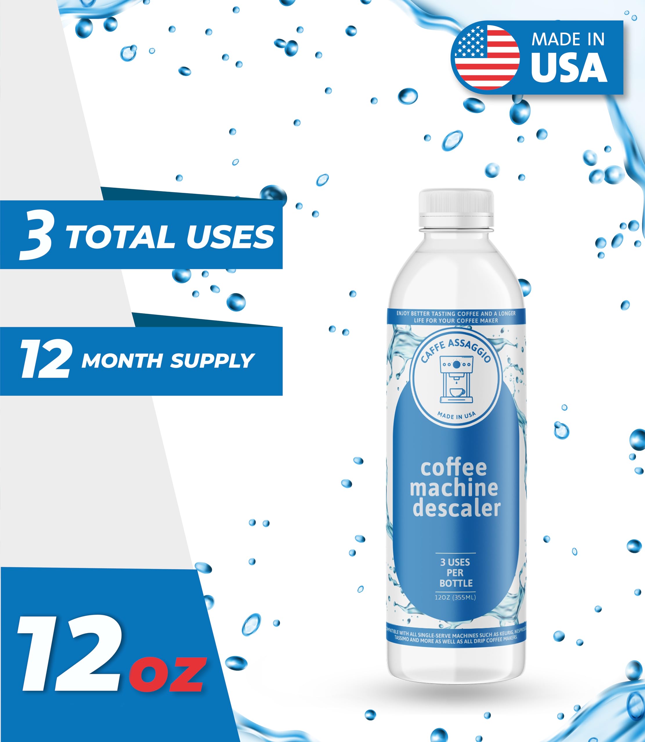 Nespresso Descaling Solution (3 Uses) Universal Descaler Coffee Descaler For Keurig Nespresso Breville Delonghi Vertuo And More