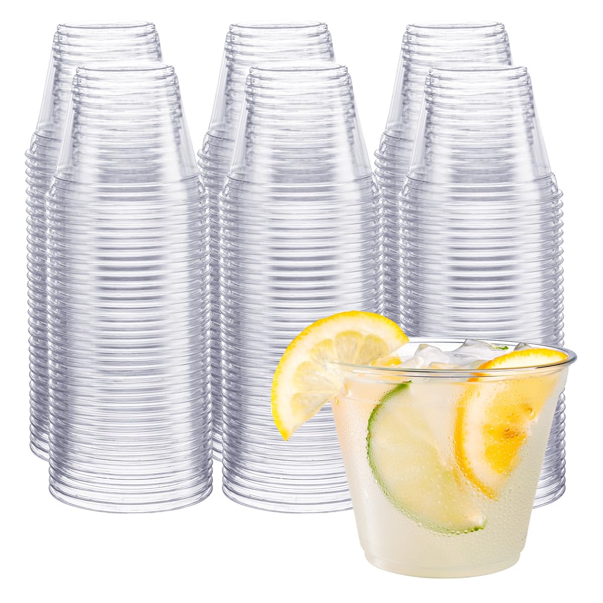 Comfy Package [9 Oz. - 300 Pack Pet Plastic Cups - Clear