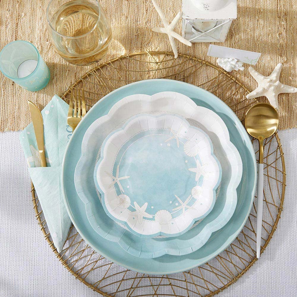Kate Aspen 32 Pcs Paper Plates, 7 Inch Heavy Duty Disposable Party Plates, Party Supplies Tableware For Wedding, Bridal Shower,