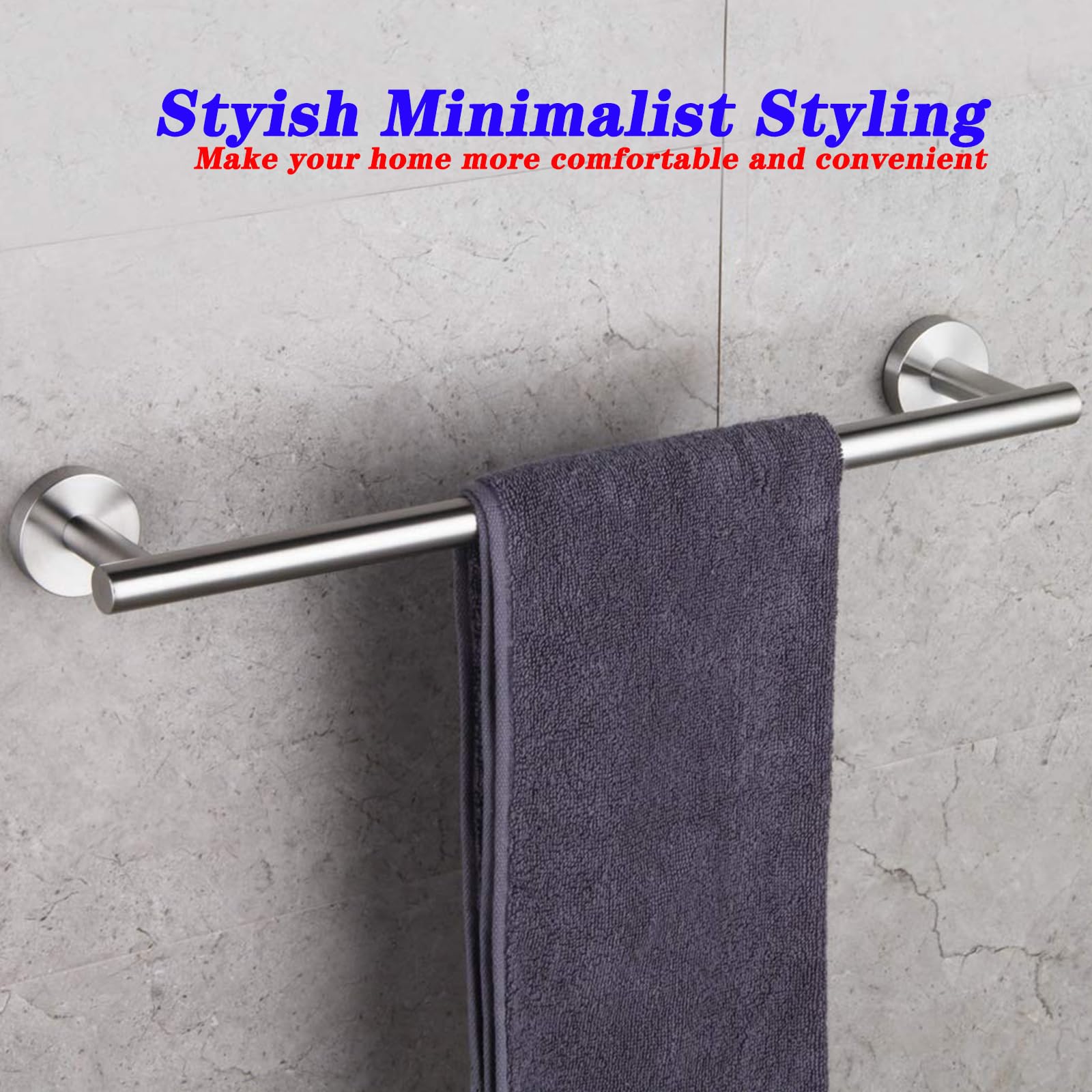 Gerzwy Bathroom Towel Bar 18-Inch Brushed Stainless Steel Towel Bar Contemporary Style Wall Mount For Bath Kitchen Ag1101C45-Ls