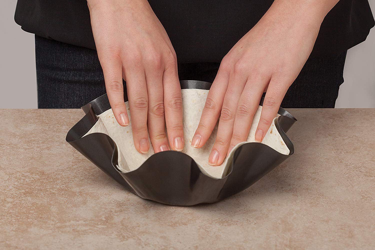 Hic Kitchen Tortilla Bowl Maker, Non-Stick Carbon Steel, Set Of 2 Tostada Bakers