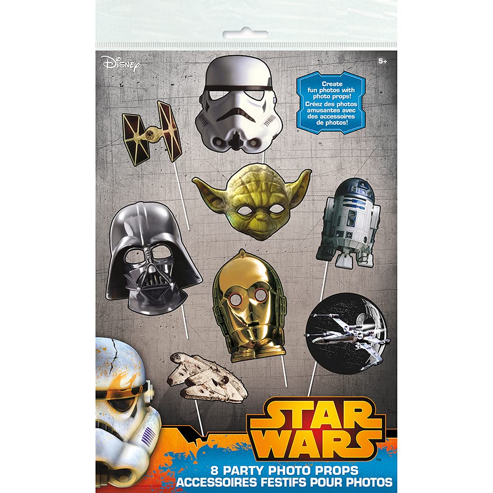 Star Wars Photo Booth Props (Pack Of 8) - Multicolor Cardboard - Ultimate Party Accessory For Kids' Birthdays & Themed Events