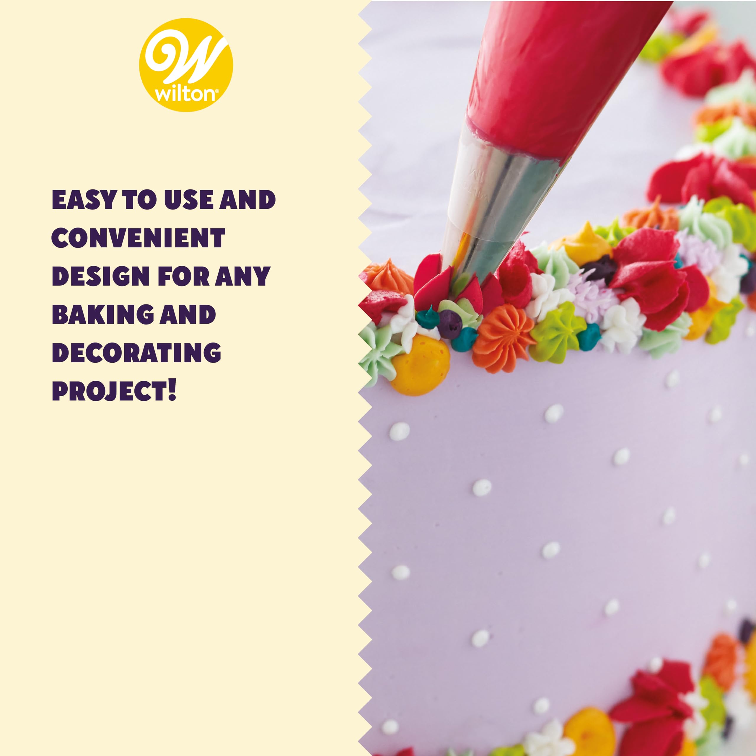 Wilton Cake Decorating Supplies Kit - Decorate Treats With Your Organized Decorating Tool Set, Disposable Pastry Bags, Stainless