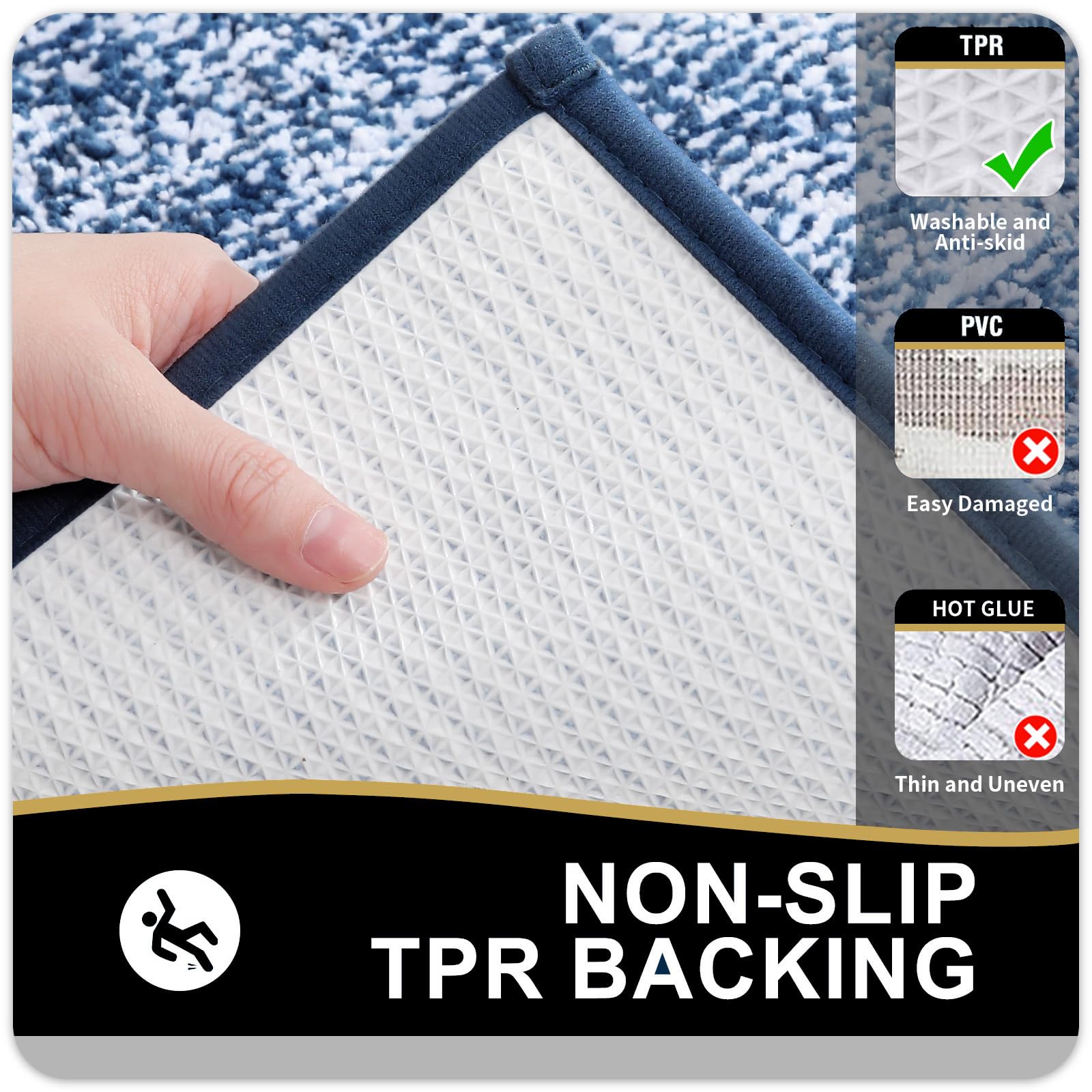 Olanly Bathroom Rugs 70X24, Extra Soft And Absorbent Microfiber Bath Mat, Non-Slip, Machine Washable, Quick Dry Shaggy Bath Carp