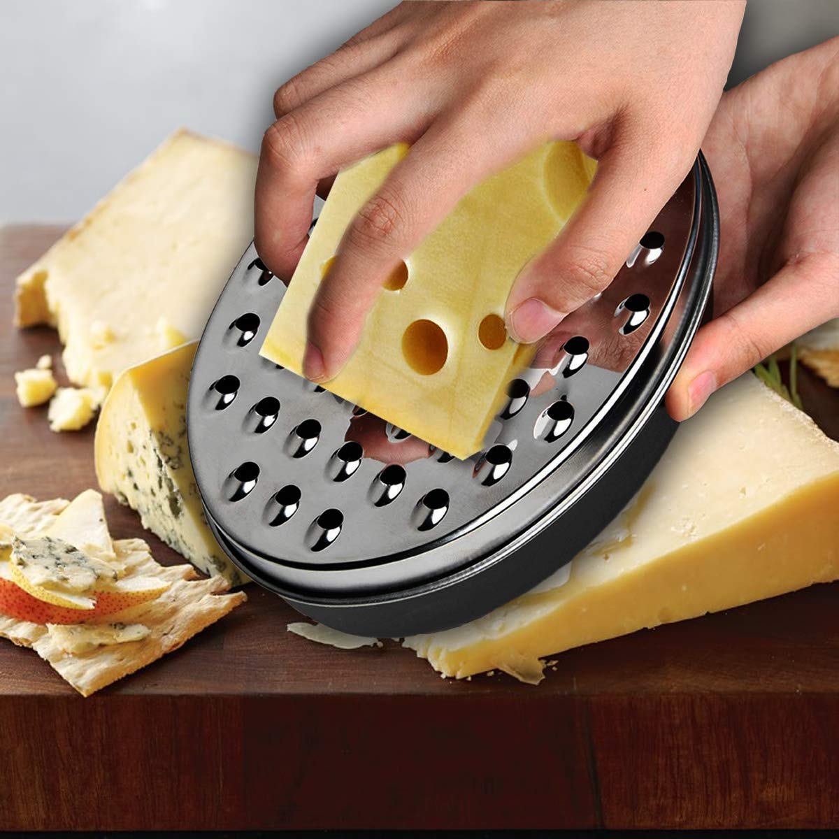 Cheese Grater Citrus Lemon Zester With Food Storage Container & Lid - Perfect For Hard Parmesan Or Soft Cheddar Cheeses, Ginger,