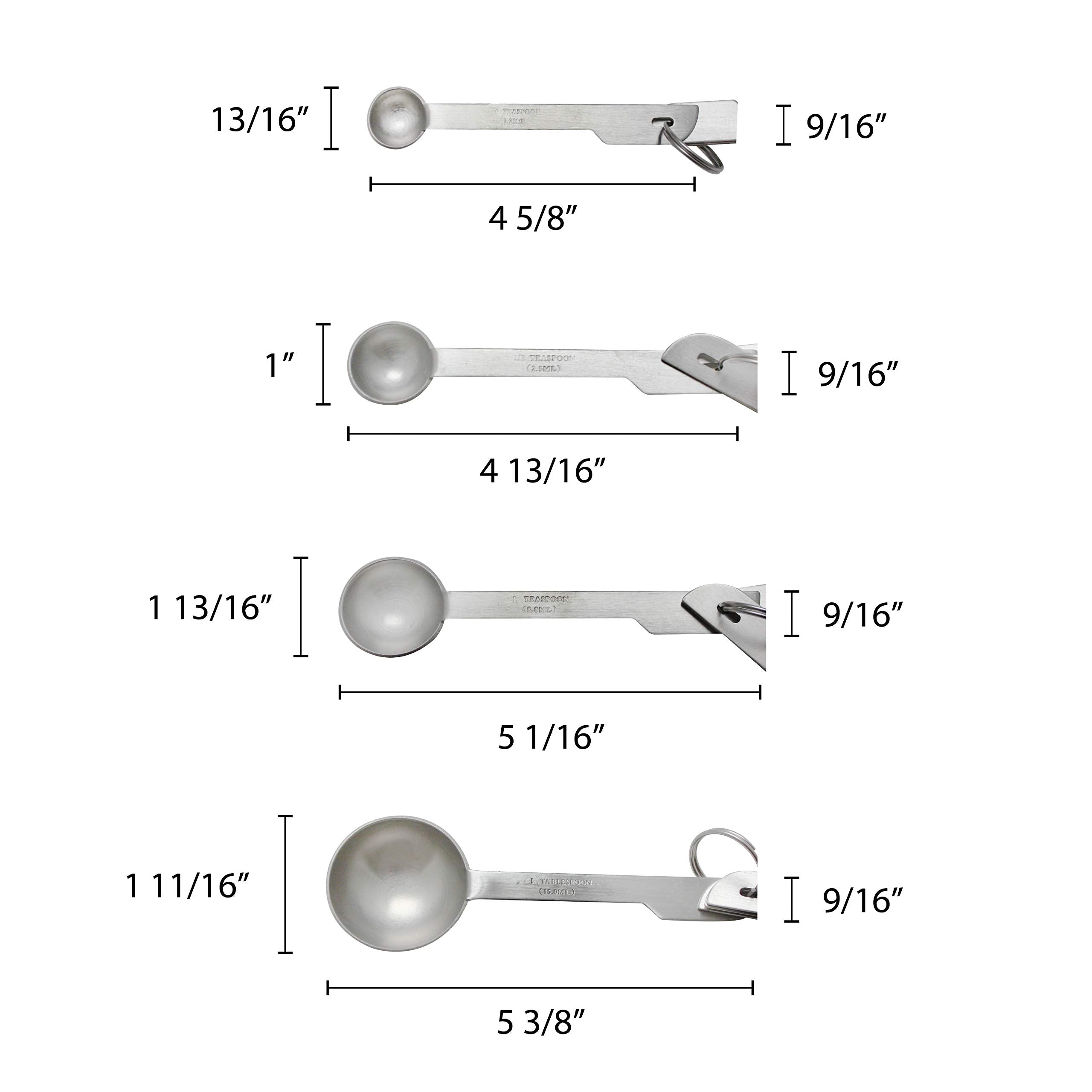 Thunder Group Ow356 Stainless Steel Measuring Spoon Set