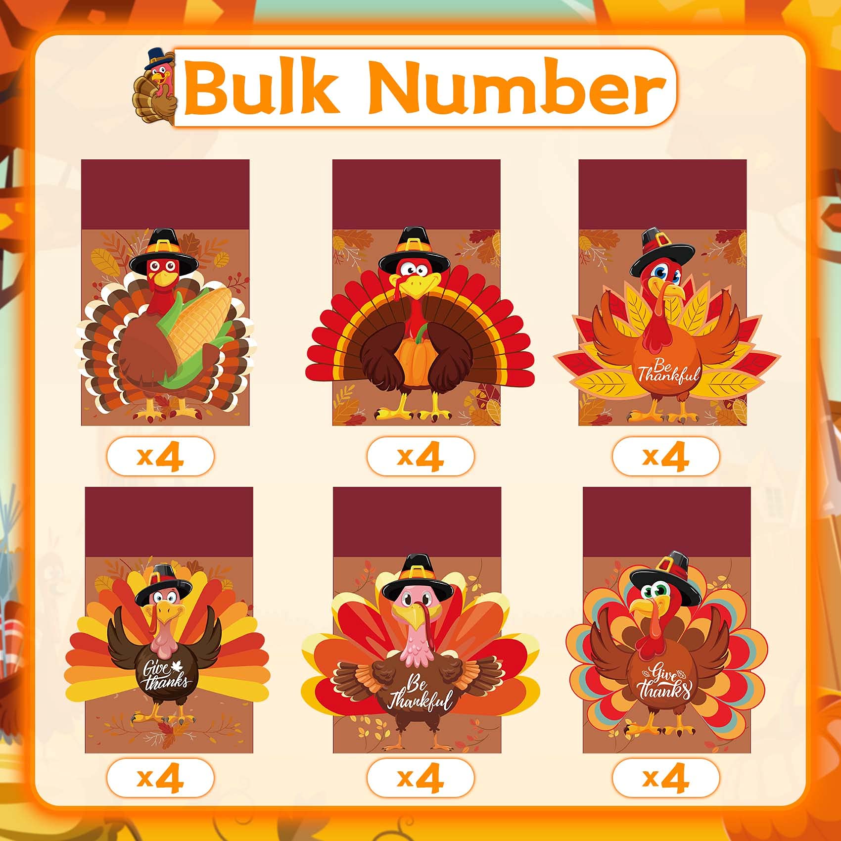 Thanksgiving Cutlery Holder Set 24Pcs Thanksgiving Table Decor Set Thanksgiving Table Setting Decorations Thanksgiving Turkey Ut