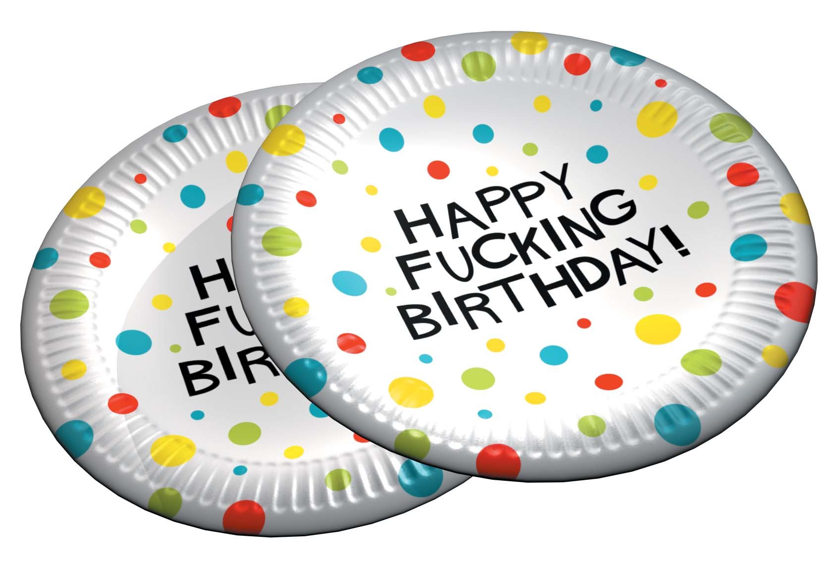 Candyprints Llc Happy Fucking Birthday 7In Plates - 8 Per Pack