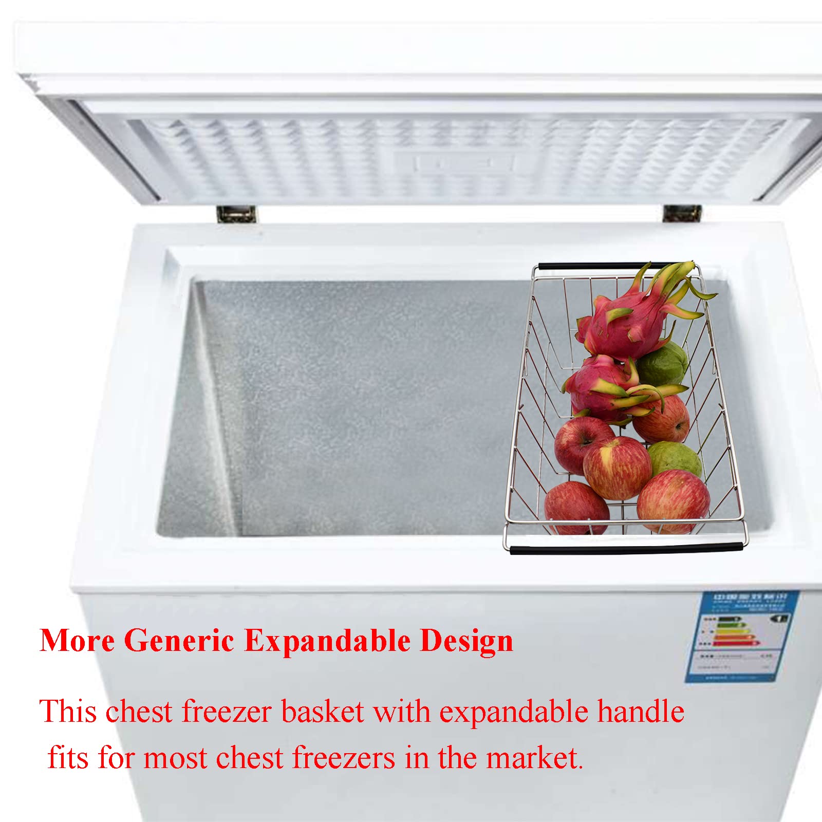 Orgneas Chest Freezer Organizer Bin Expandable Deep Freezer Wire Basket Storage Bin, Stainless Steel Over The Sink Dish Drying R