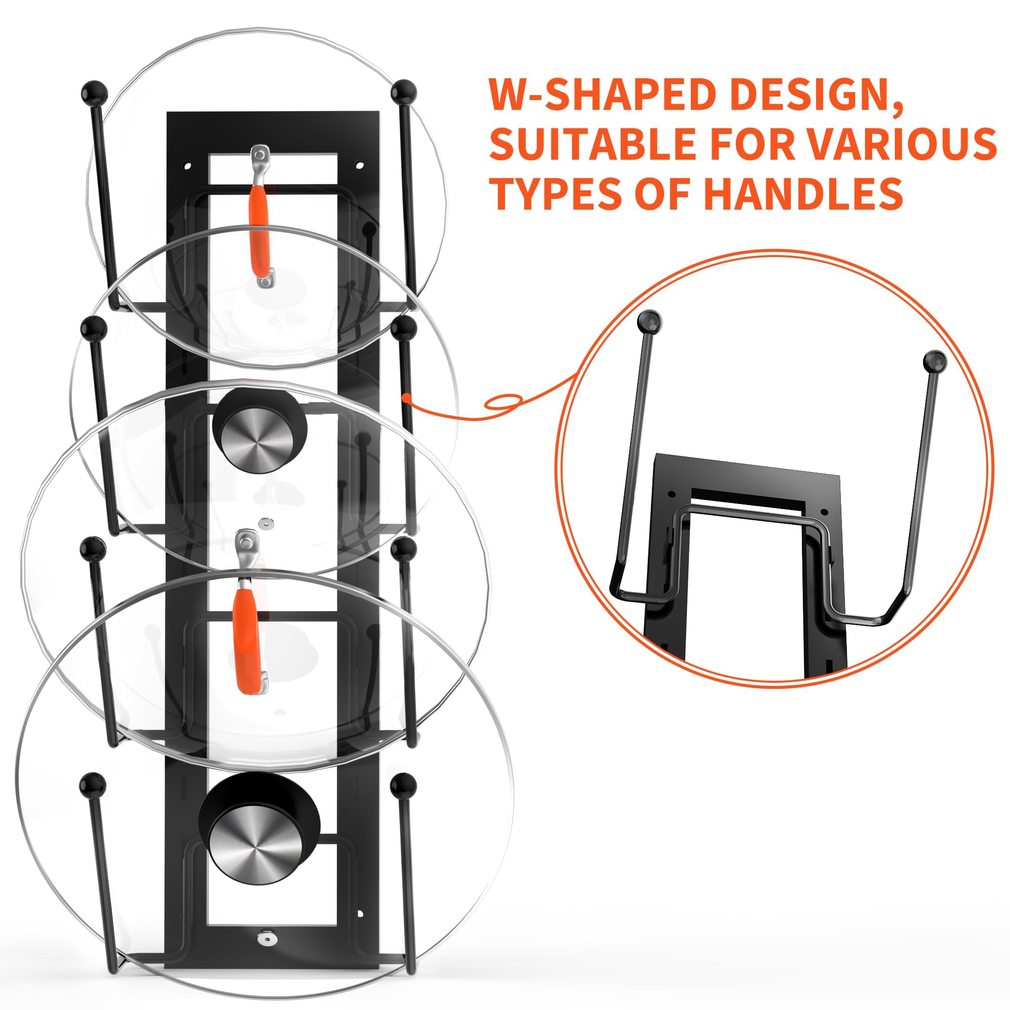 8 Layers Of Adjustable Pot Lid Organizer Rack For Cabinet Door/Wall