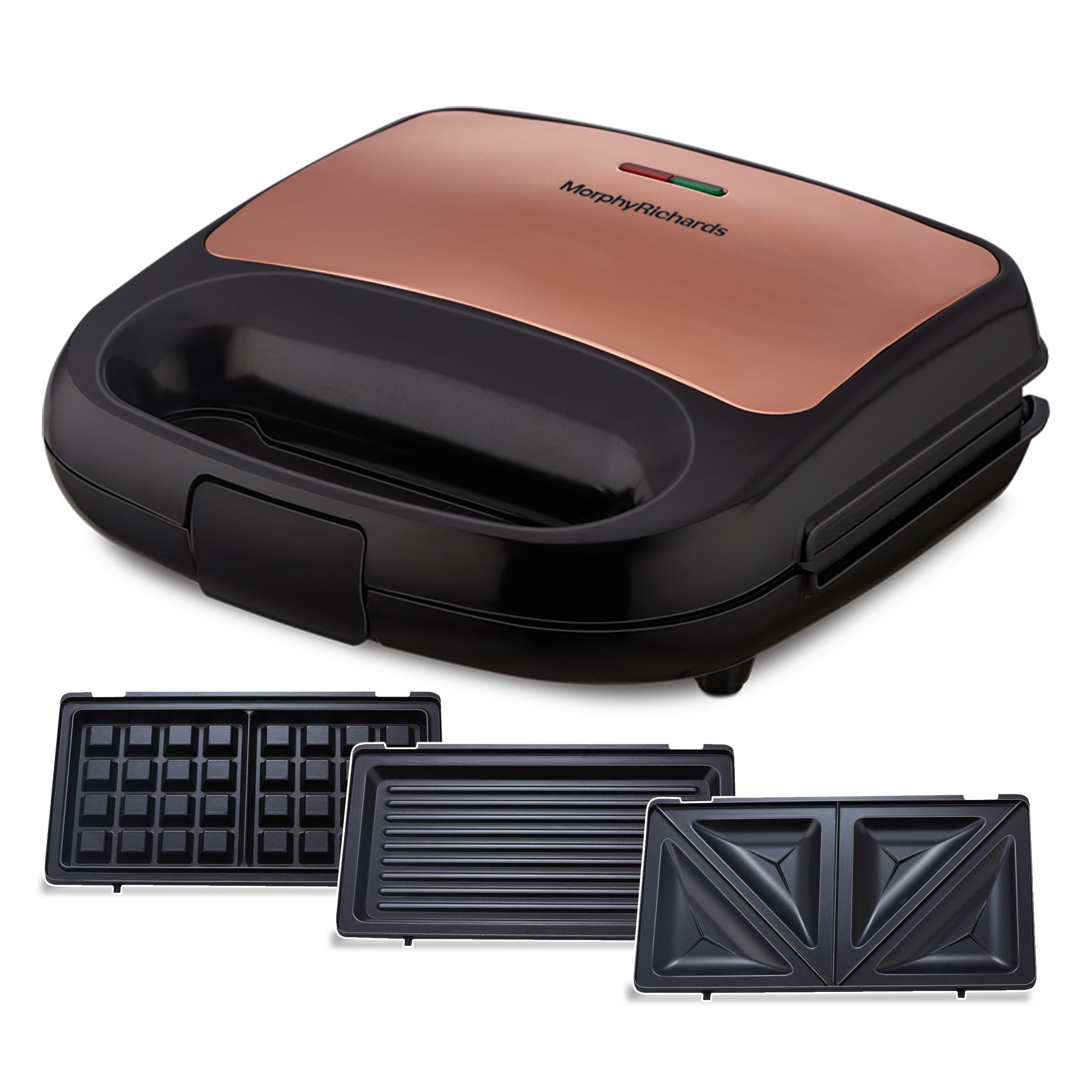 Morphy Richards 3 In 1 750 Watt Sandwich Maker|Toast, Waffle And Grill| Anti Skid Feet|Easy Vertical Storage|Detachable Plate Wi