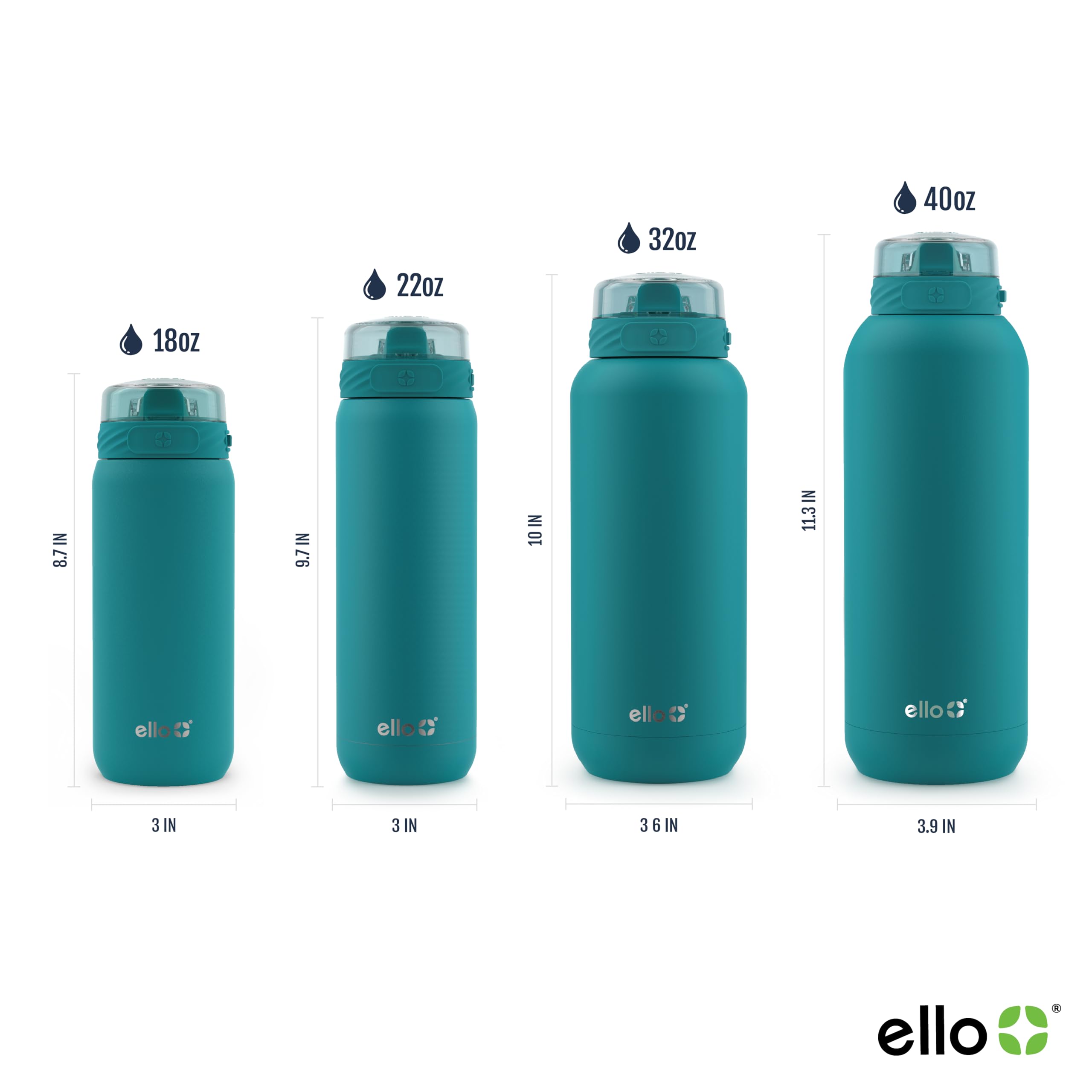 Ello Cooper 18Oz Kids Stainless Steel Water Bottle With Straw And Carry Handle, Double Walled And Vacuum Insulated Metal, Leak P