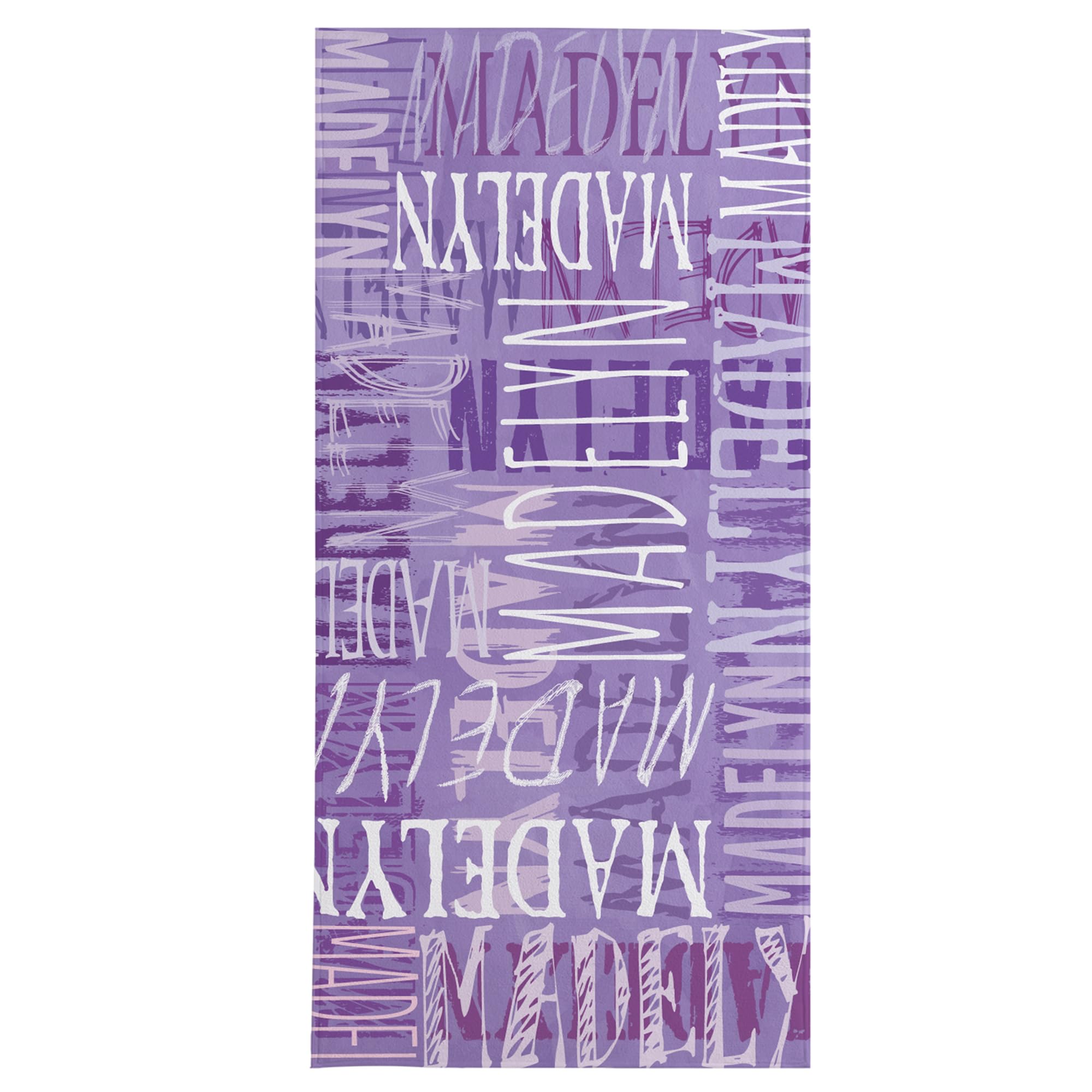 Let'S Make Memories Personalized Beach Towel - Custom Cotton/Poly Blend Pool Towel - Purple - Personalize With Your Name - Overs