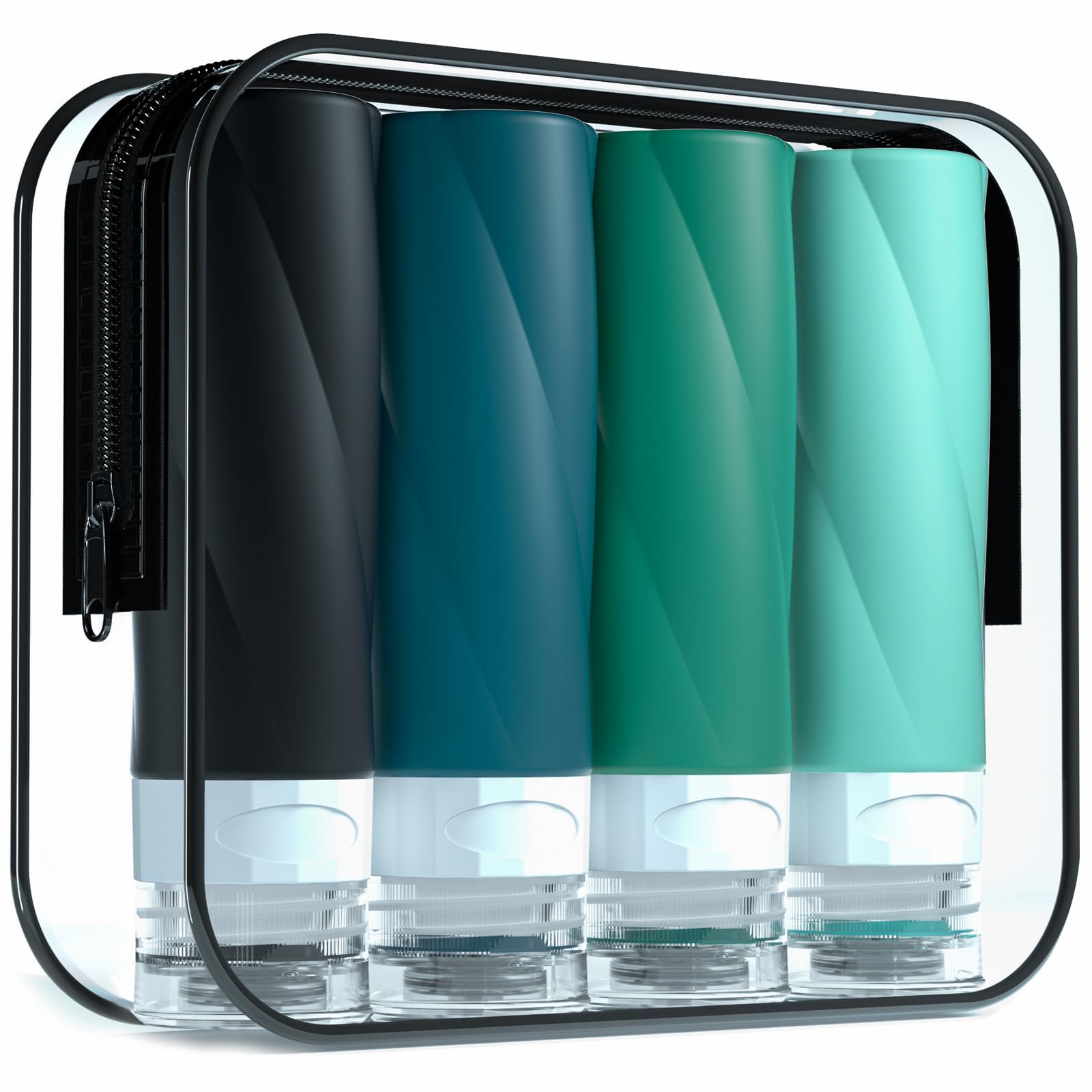 Gemice Travel Bottles For Toiletries, 3Oz Tsa Approved Travel Size Containers Bpa Free Leak Proof Squeezable Silicone Travel Siz