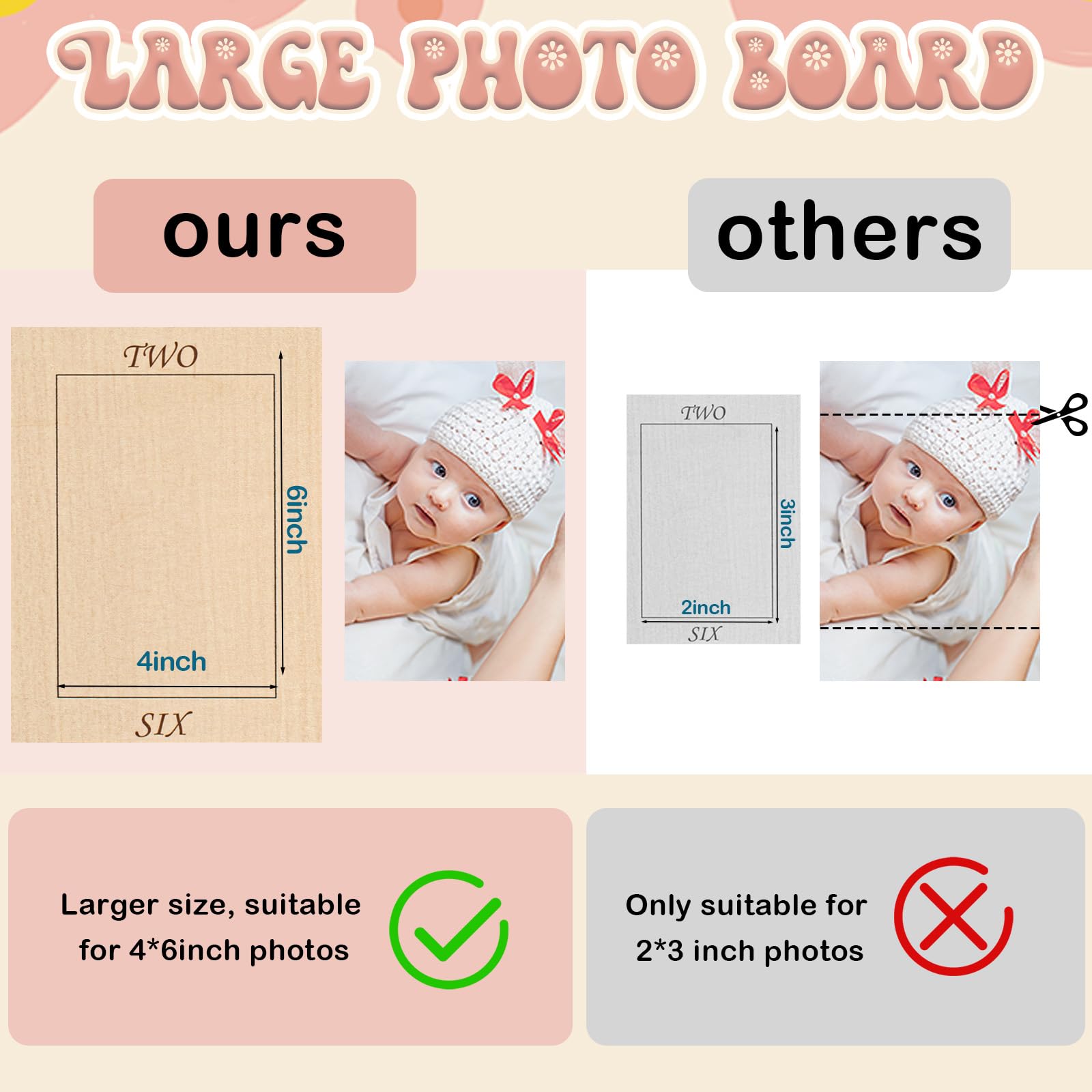 Kritkin My First Year Photo Board Baby Birthday Picture Frame 12 Monthly Wooden Photo Board 1st Birthday Decorations Baby Gift f