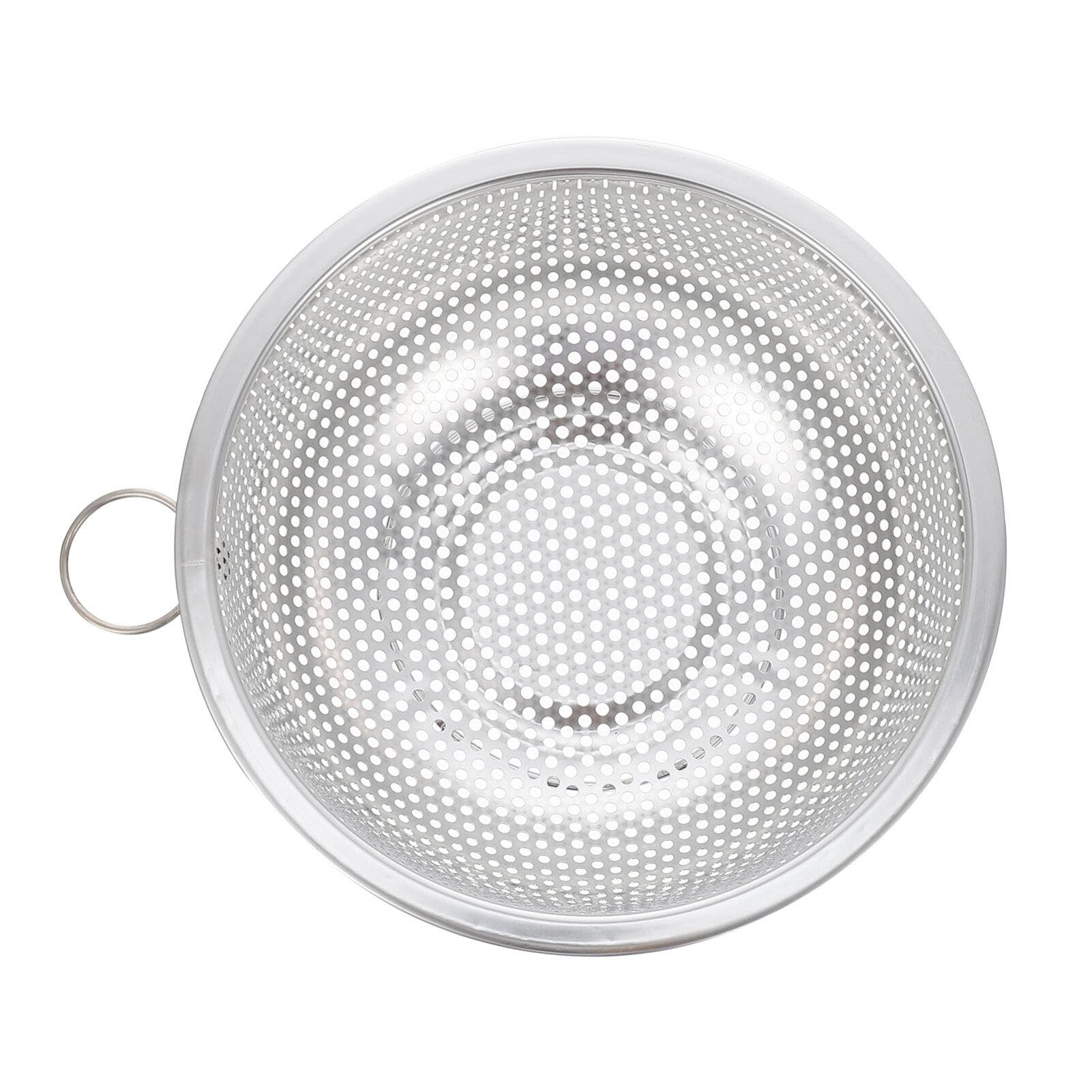 Kichvoe Stainless Steel Colander Micro-Perforated Metal Food Strainer Basket Mesh Net Vegetable Rice Washing Bowl With Handle Fo