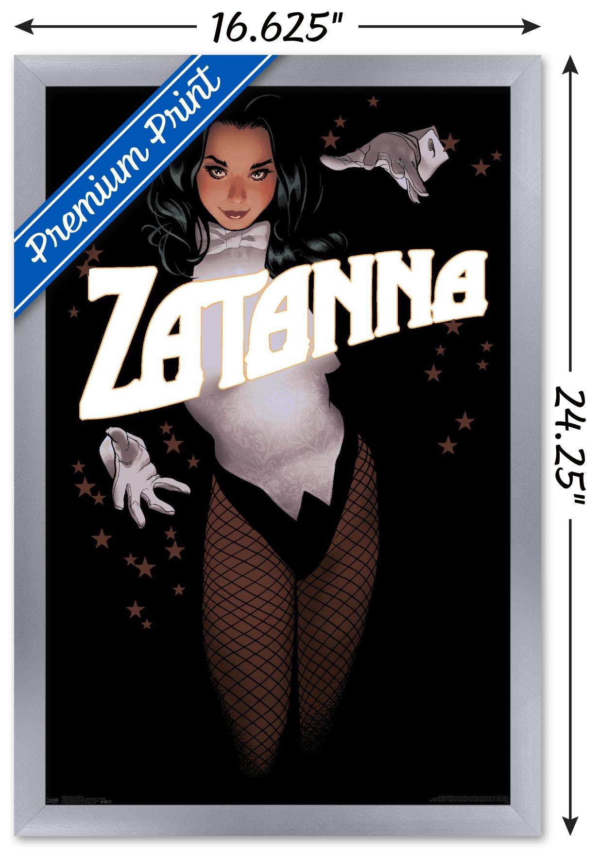 Trends International Dc Comics - Zantanna - Alex Ross Portrait Wall Poster, 14.725'' X 22.375'', Silver Framed Version