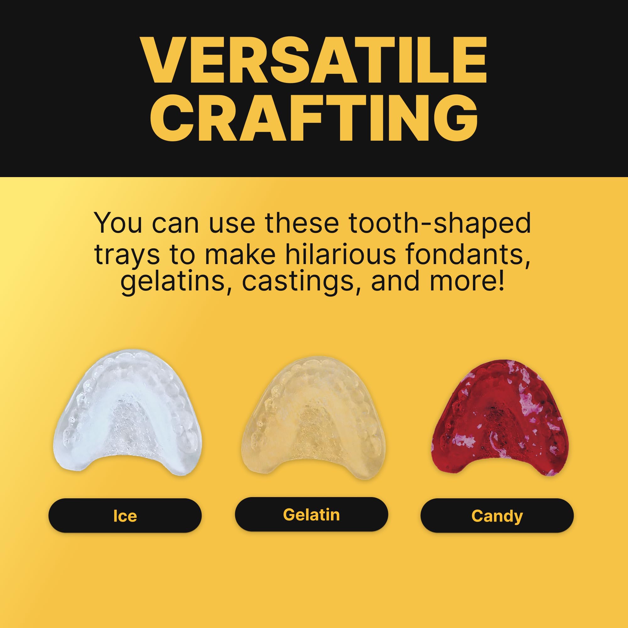 Fairly Odd Novelties FON-10014 Smile Teeth Denture Shaped ICE Tray Mold Perfect Gag or White Elephant Gift for Dentists or Seniors makes 4 Cubes One Size Pink