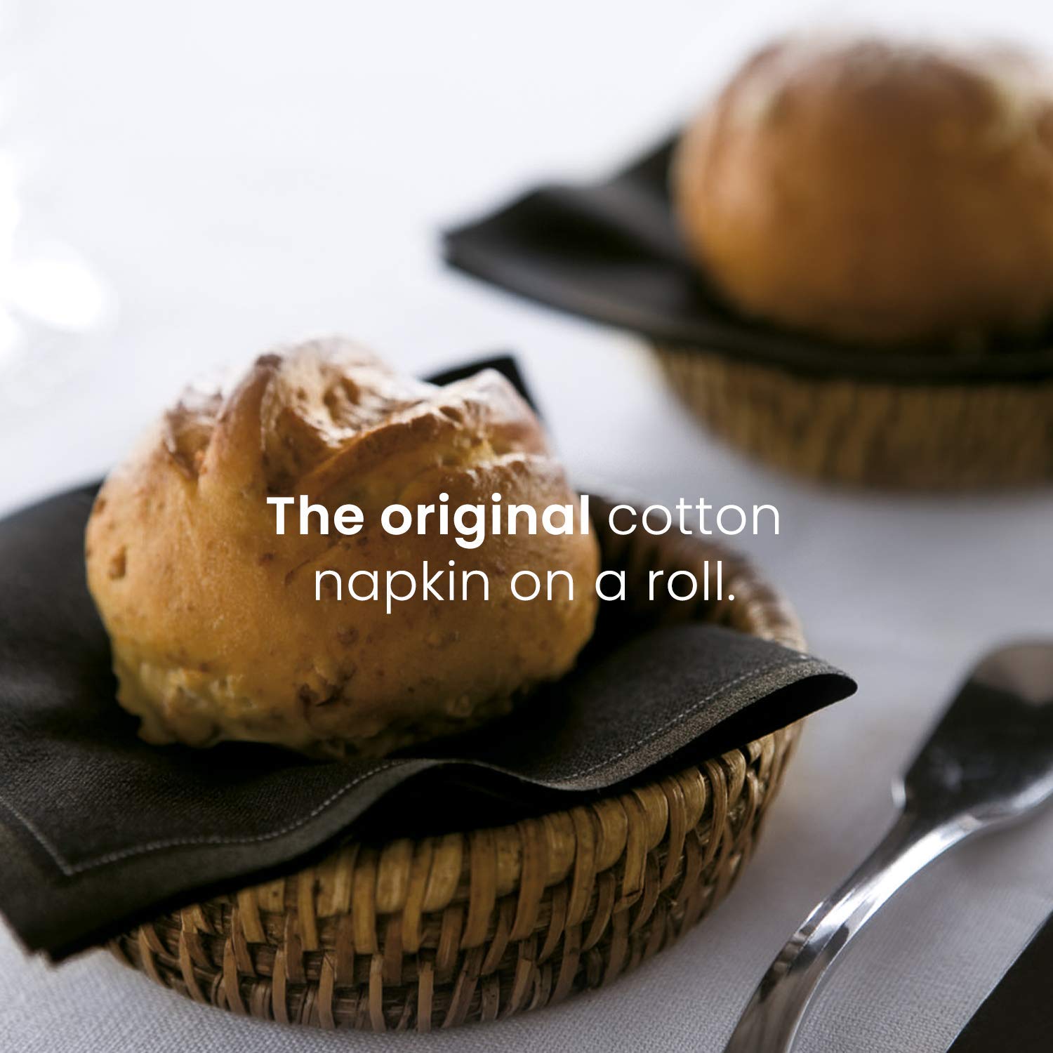 Cotton Luncheon Napkin - 25 Napkins Per Roll - Black