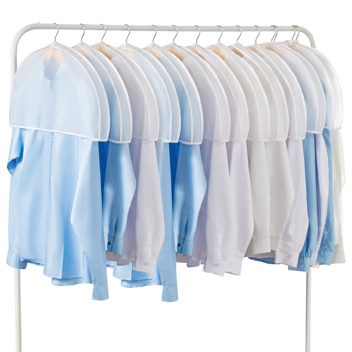 Shoulder Covers Plastic Hanger Covers For Clothes (Set Of 12) Closet Clothes Protectors Breathable Clear Jacket Cover With 2 ''