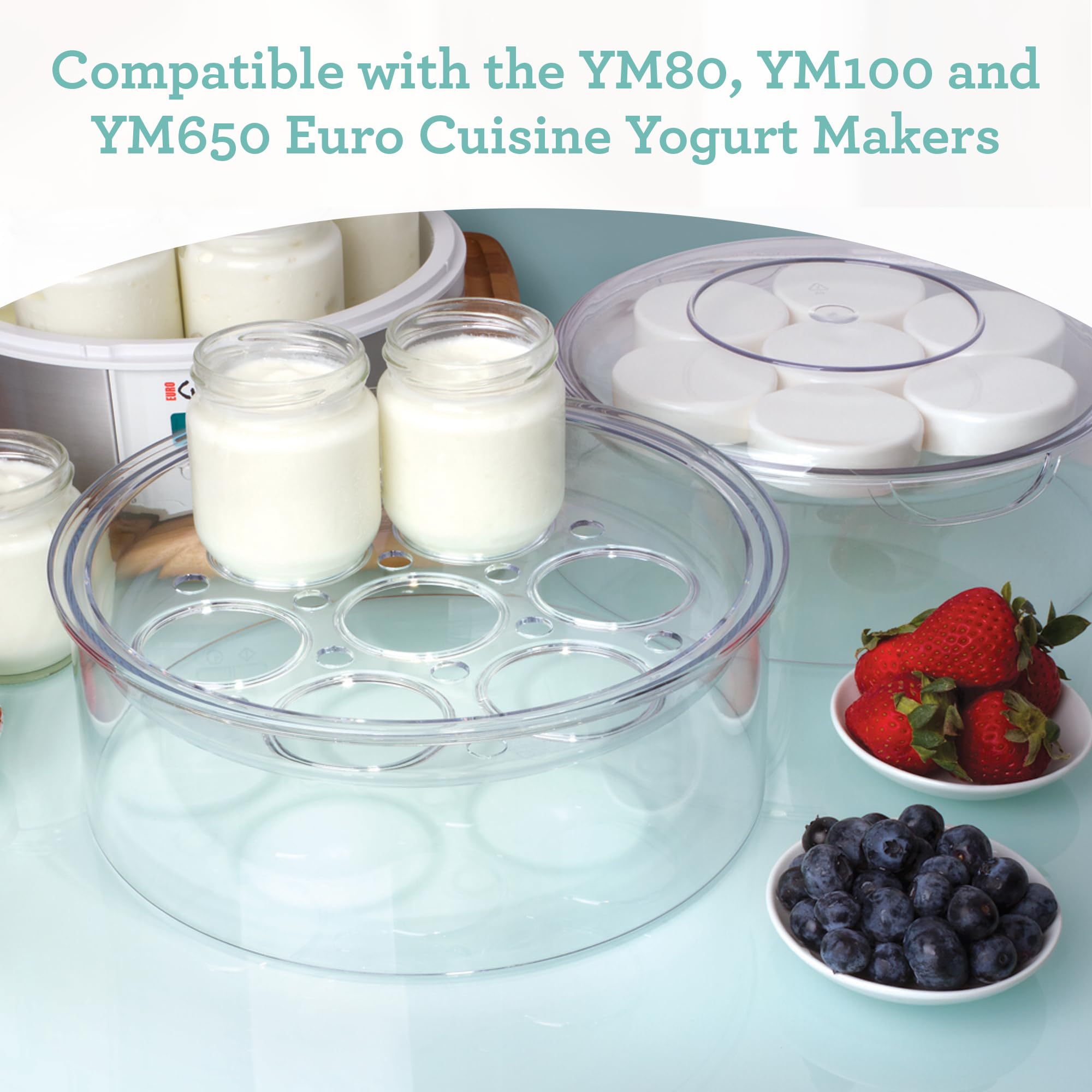 Euro Cuisine GY4 Yogurt Maker Expansion Tray  Additional Tier for Yogurt Maker Machines  BPA-Free  Dishwasher Safe  Compatible with YM80  YM100  YM650