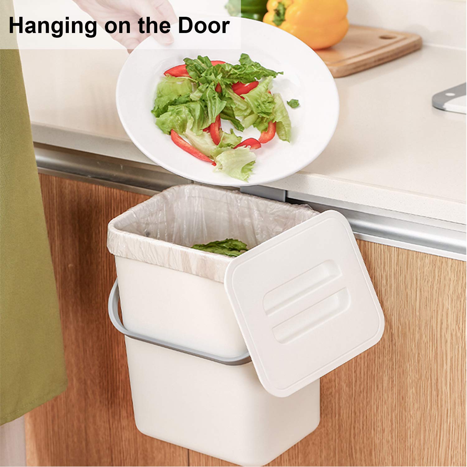 Lalastar Mini Desktop Trash Can With Lid, Small Countertop Garbage Can, Plastic Tiny Tabletop Wastebasket For Office/Kitchen/Cof