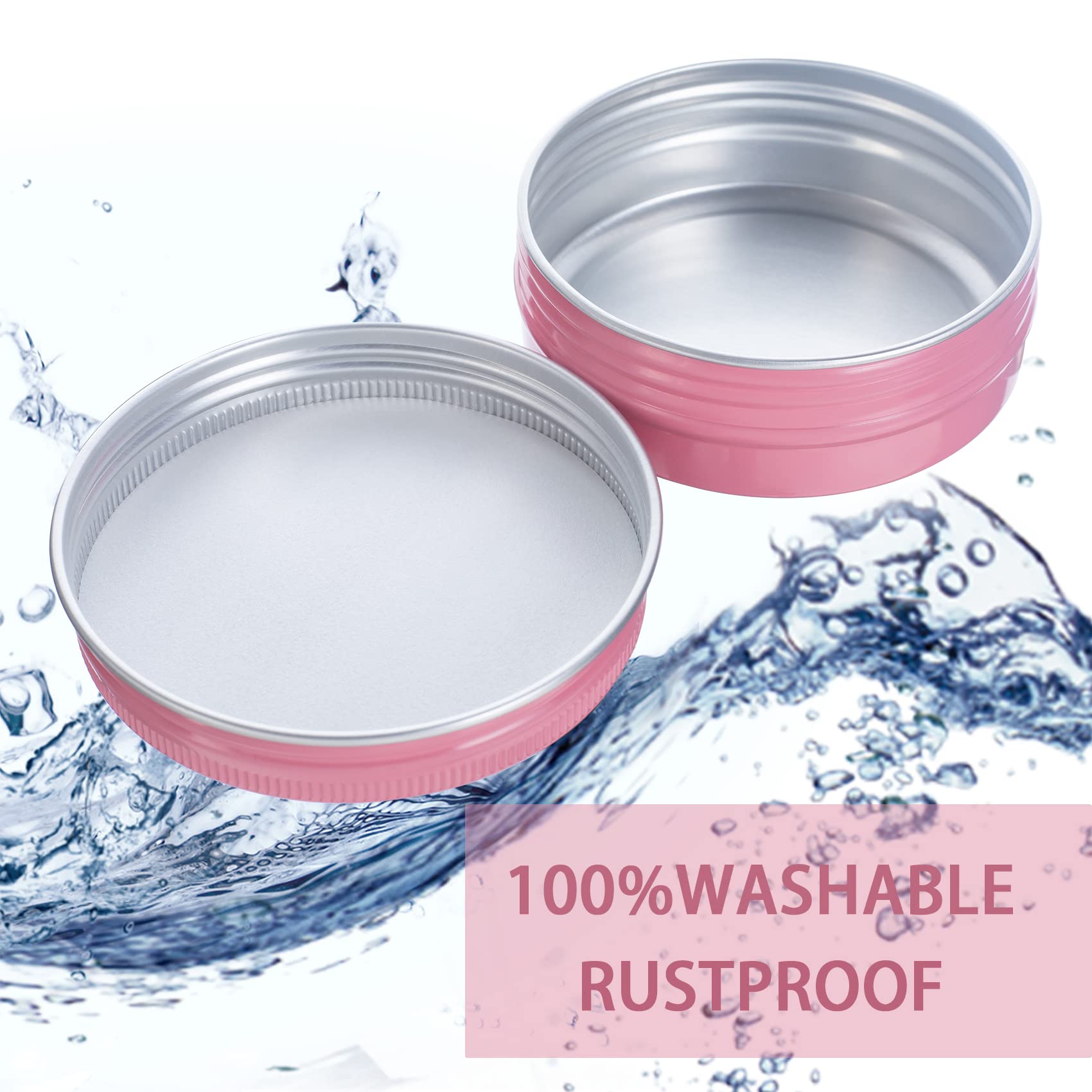 2 Oz / 60Ml Screw Top Aluminum Tin Jar With Screw Lid And Blank Labels - Pack Of 23 (Pink)
