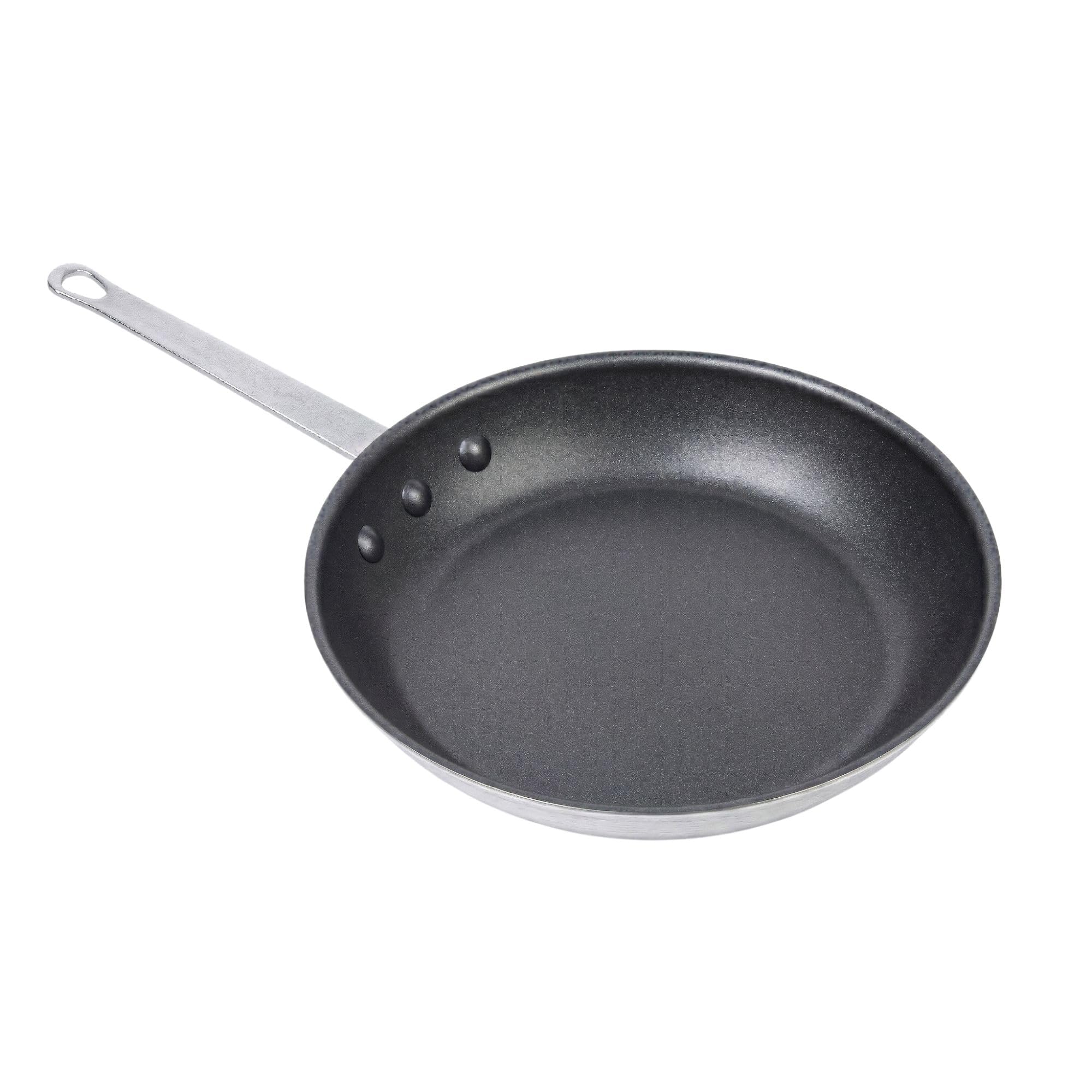 Restaurantware Non-Stick Fry Pan 6 Count 10.23 Inch Aluminum Skillet With Ergonomic Handle, Commercial Sauteing Pan Silver Durab