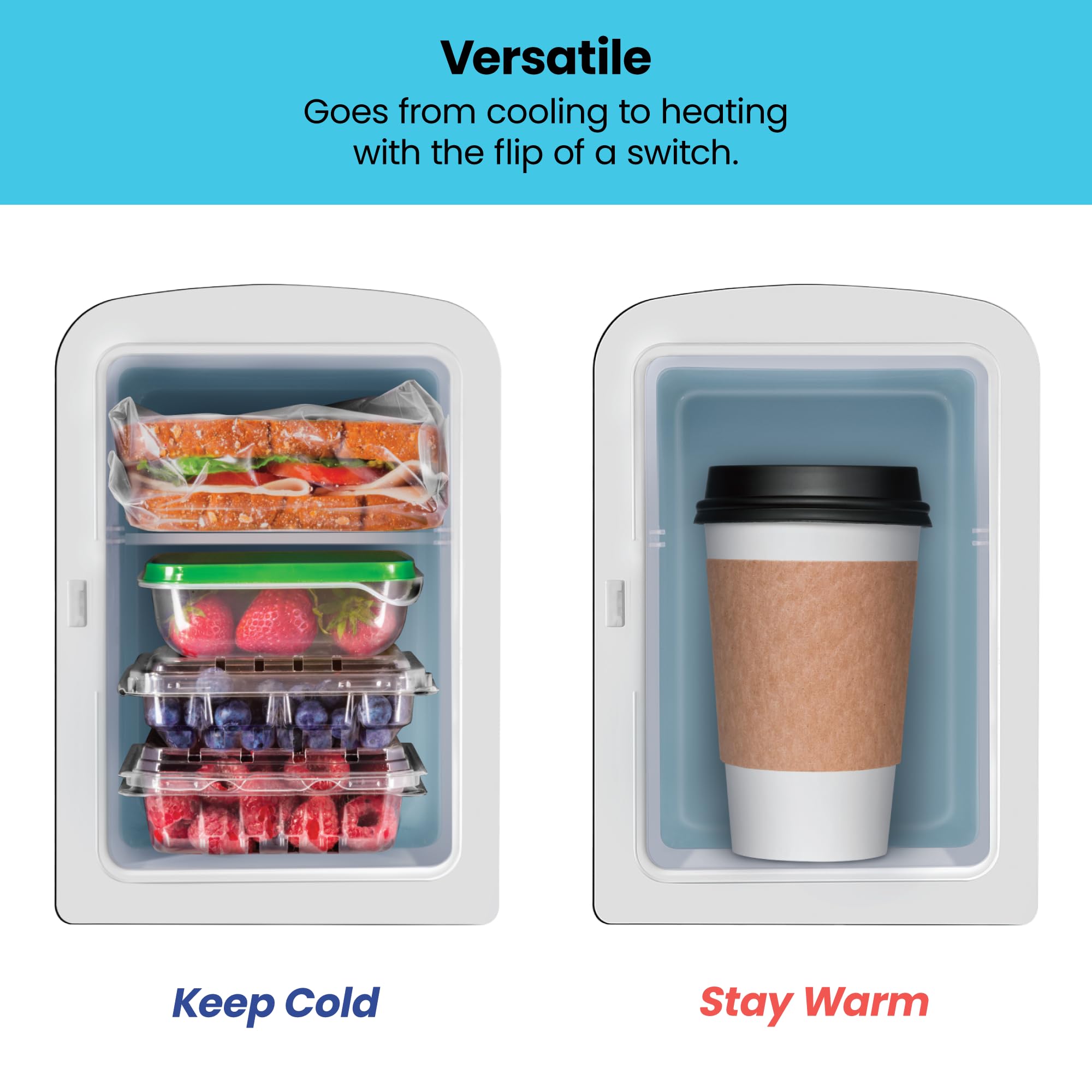 Chefman - Iceman Mini Portable Pink Personal Fridge Cools Or Heats & Provides Compact Storage For Skincare, Snacks, Or 6 12Oz Ca